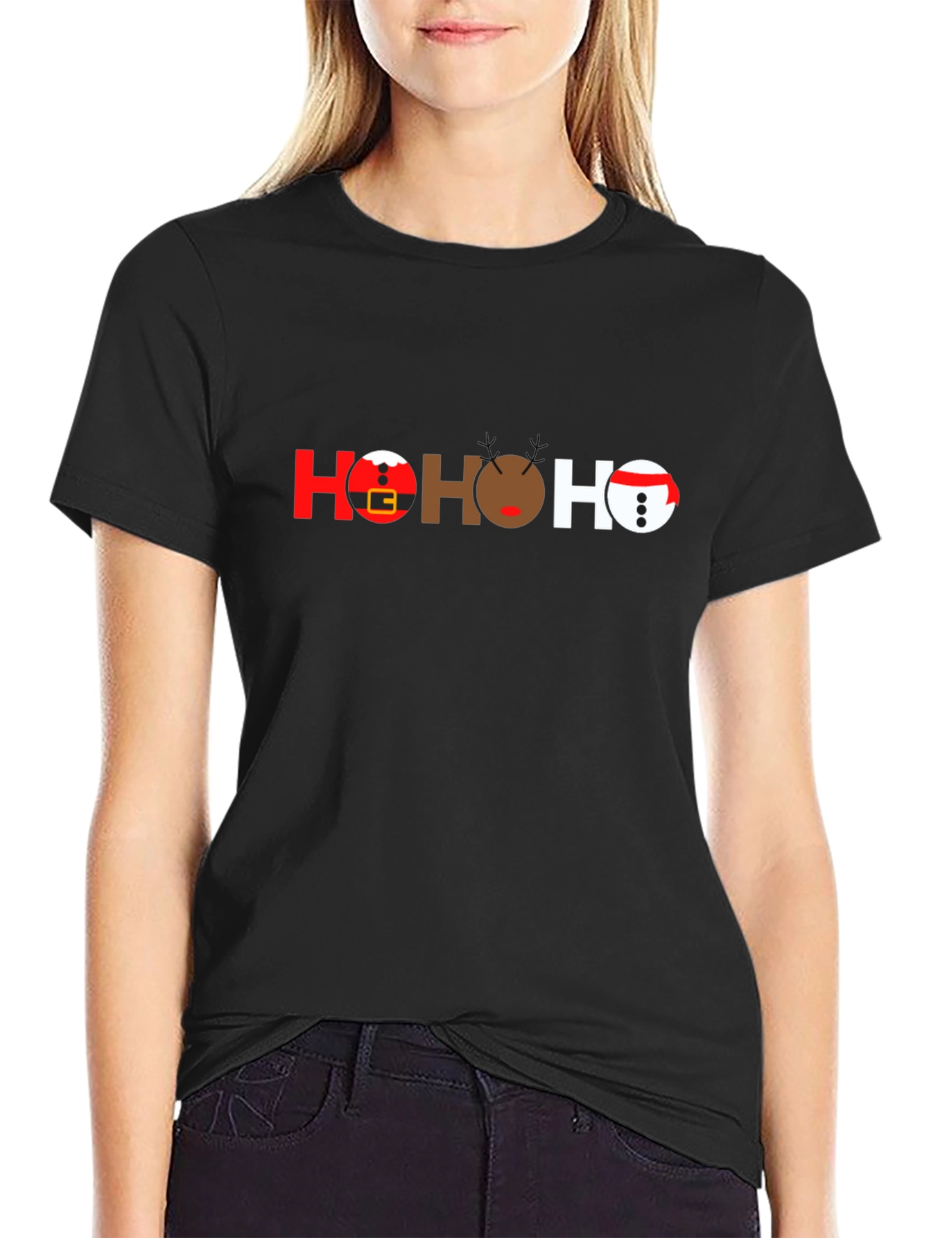 Festive HO HO HO Christmas Graphic T-Shirt