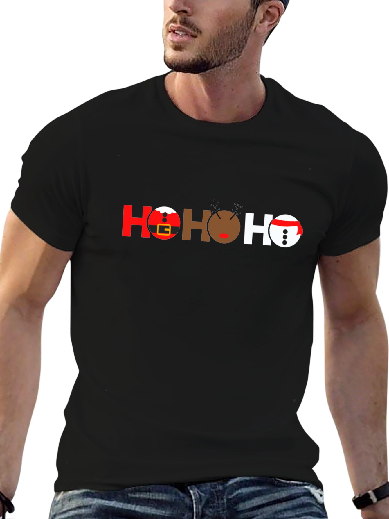 Festive HO HO HO Christmas Graphic T-Shirt
