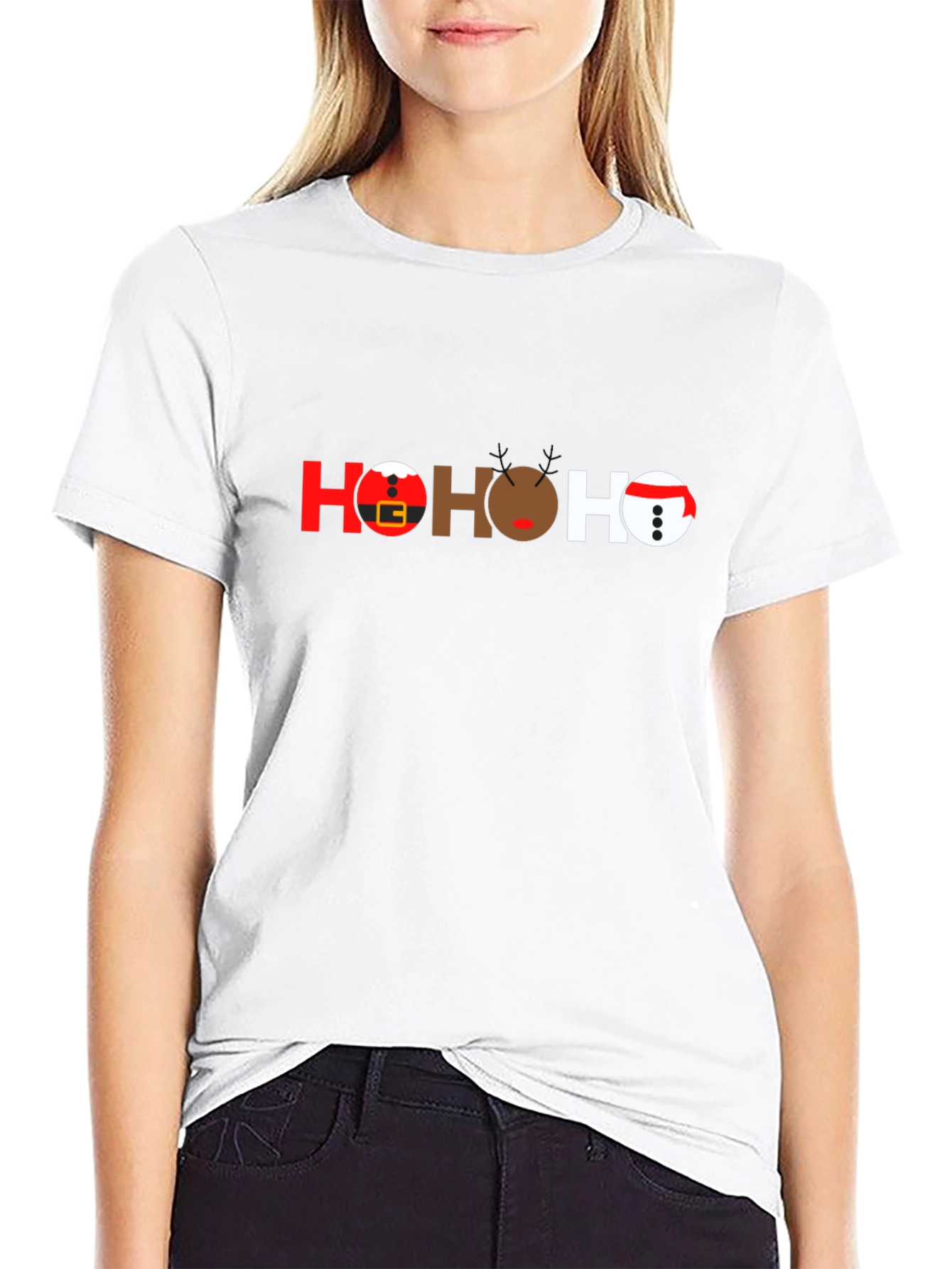 Festive HO HO HO Christmas Graphic T-Shirt