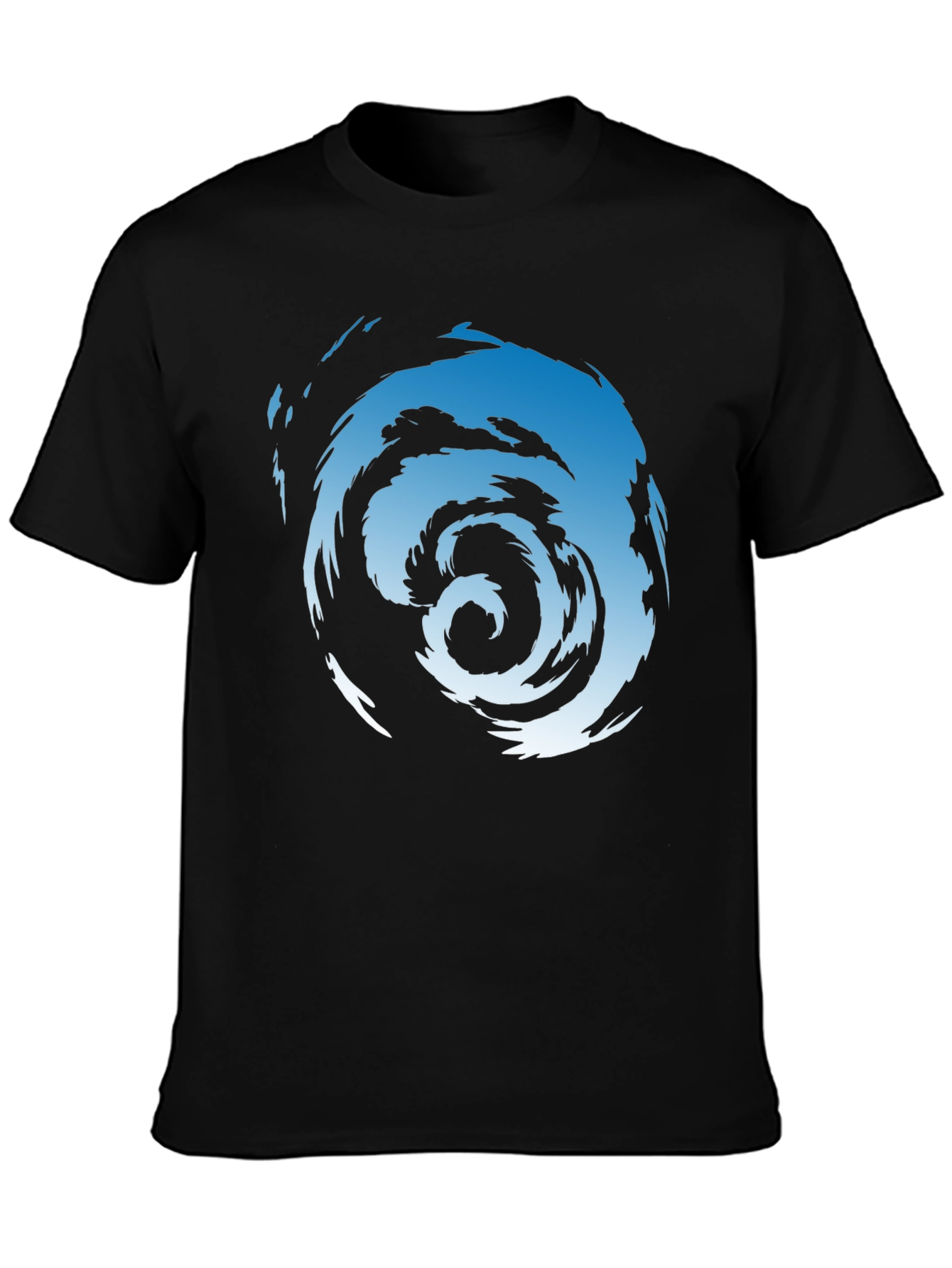 Abstract Swirl Graphic Tee - Mens Black Cotton T-Shirt