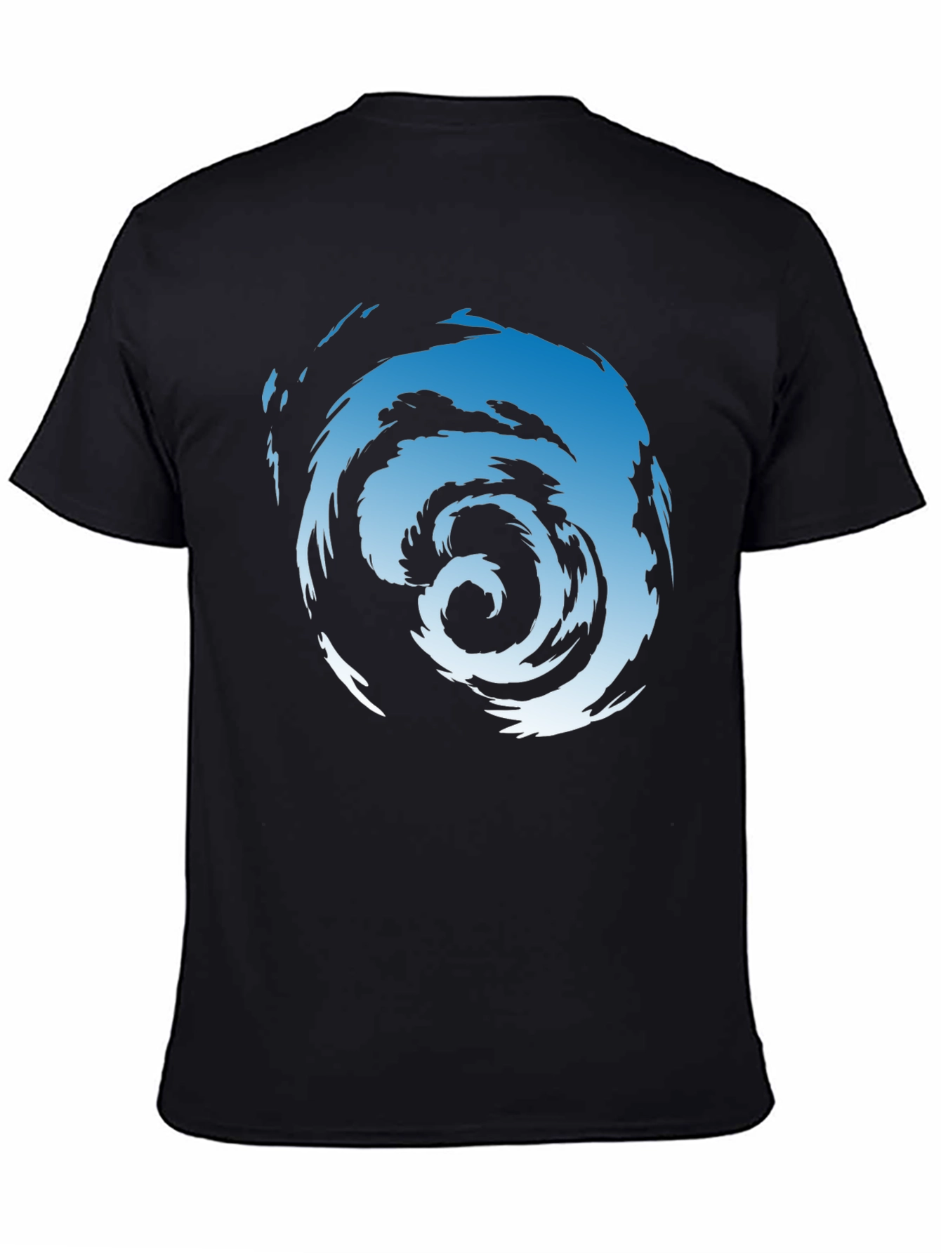 Abstract Swirl Graphic Tee - Mens Black Cotton T-Shirt