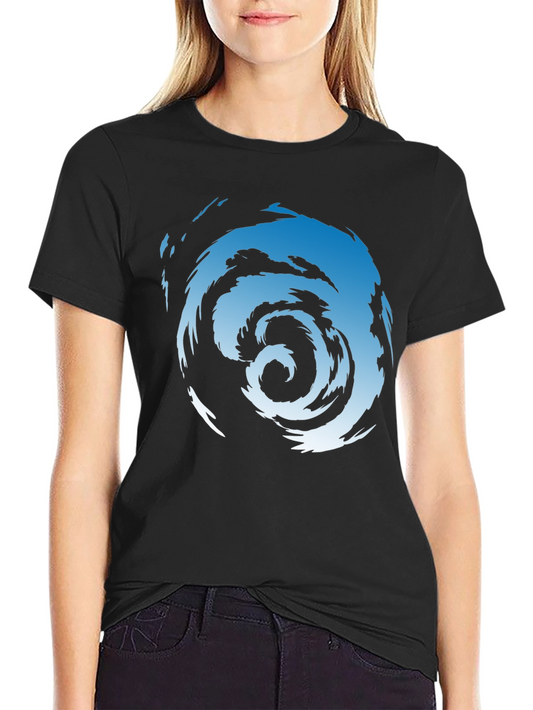 Abstract Swirl Graphic Tee - Mens Black Cotton T-Shirt