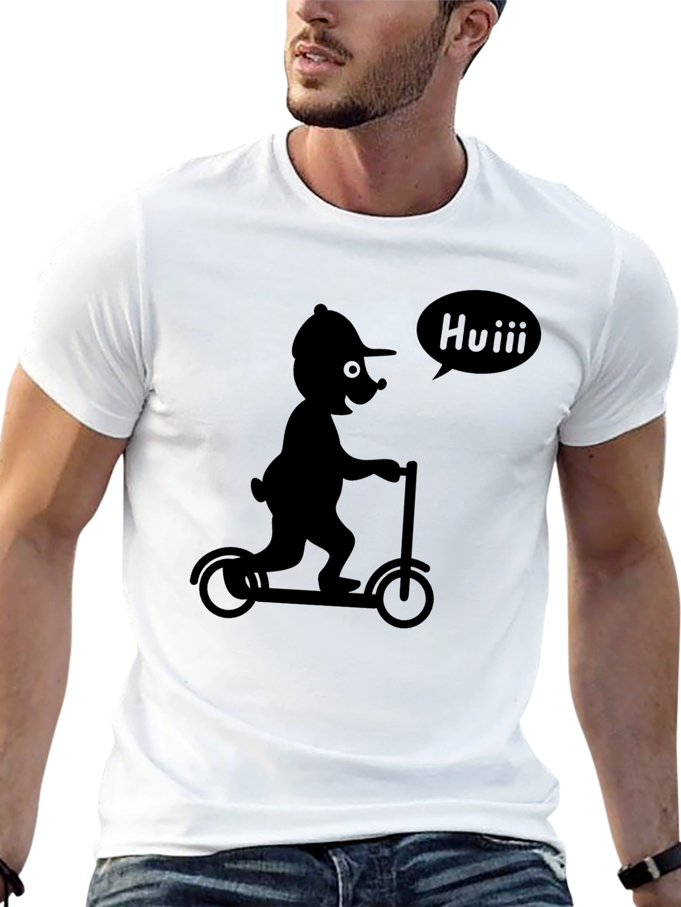 Cartoon Scooter Black T-Shirt