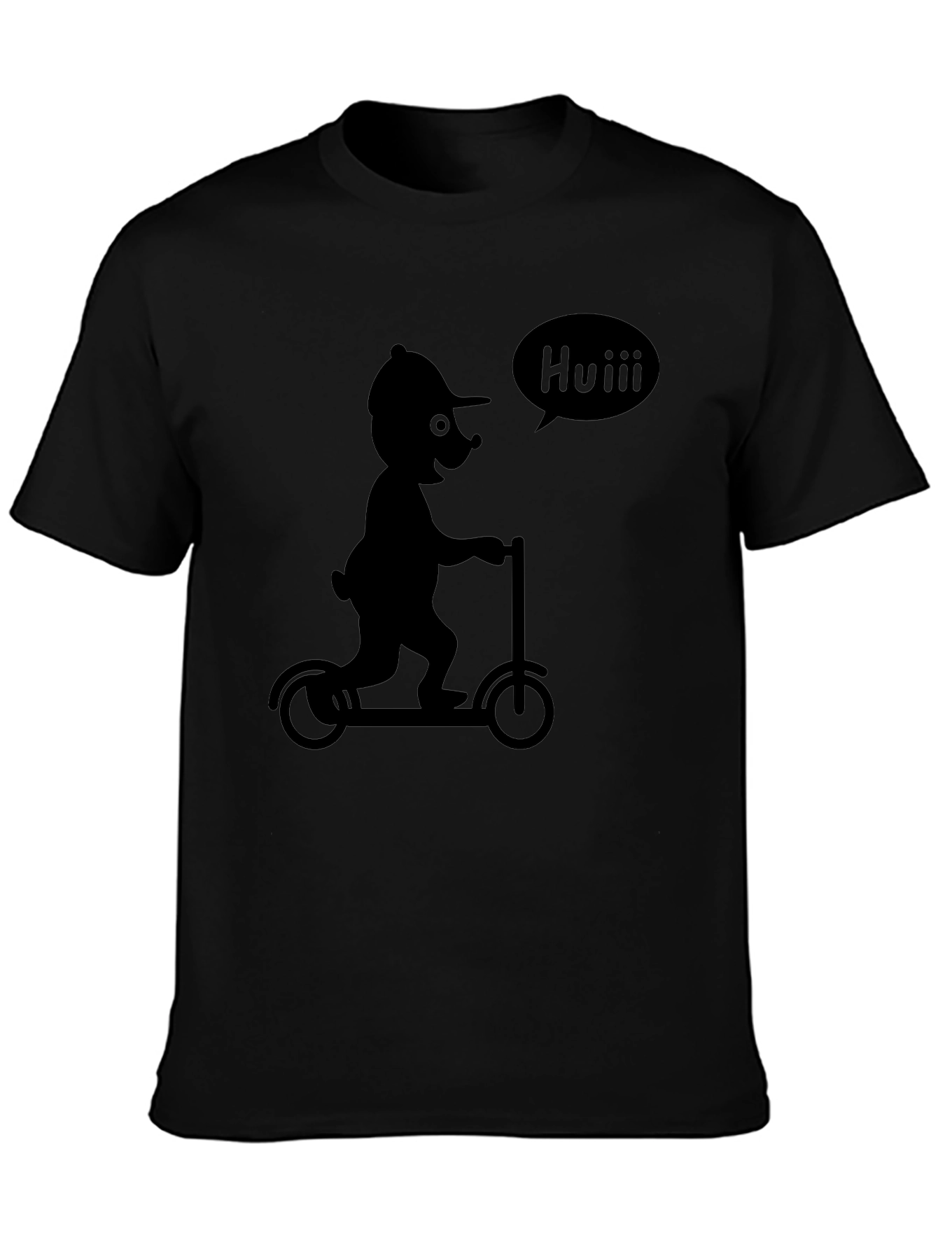 Cartoon Scooter Black T-Shirt