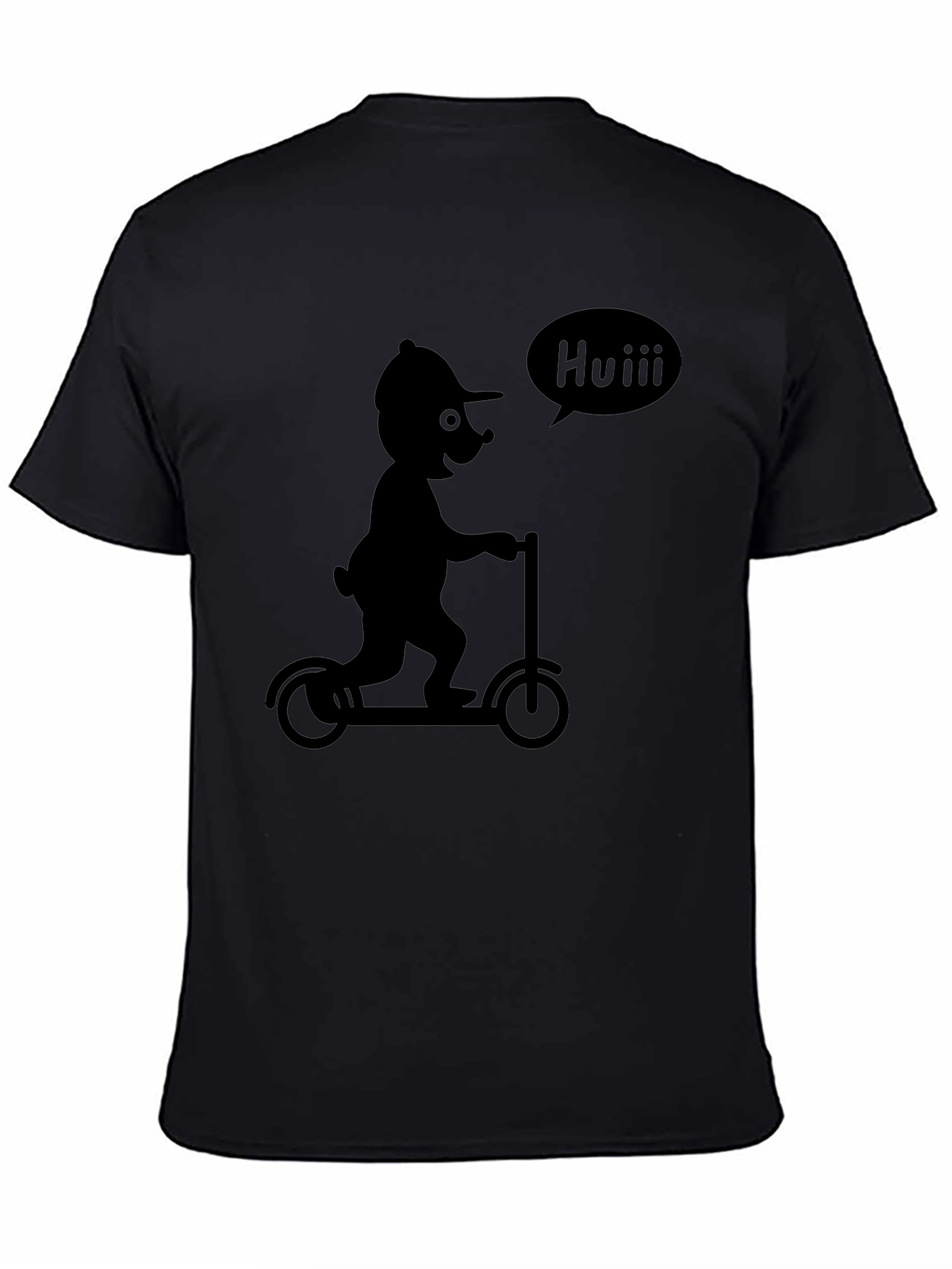 Cartoon Scooter Black T-Shirt