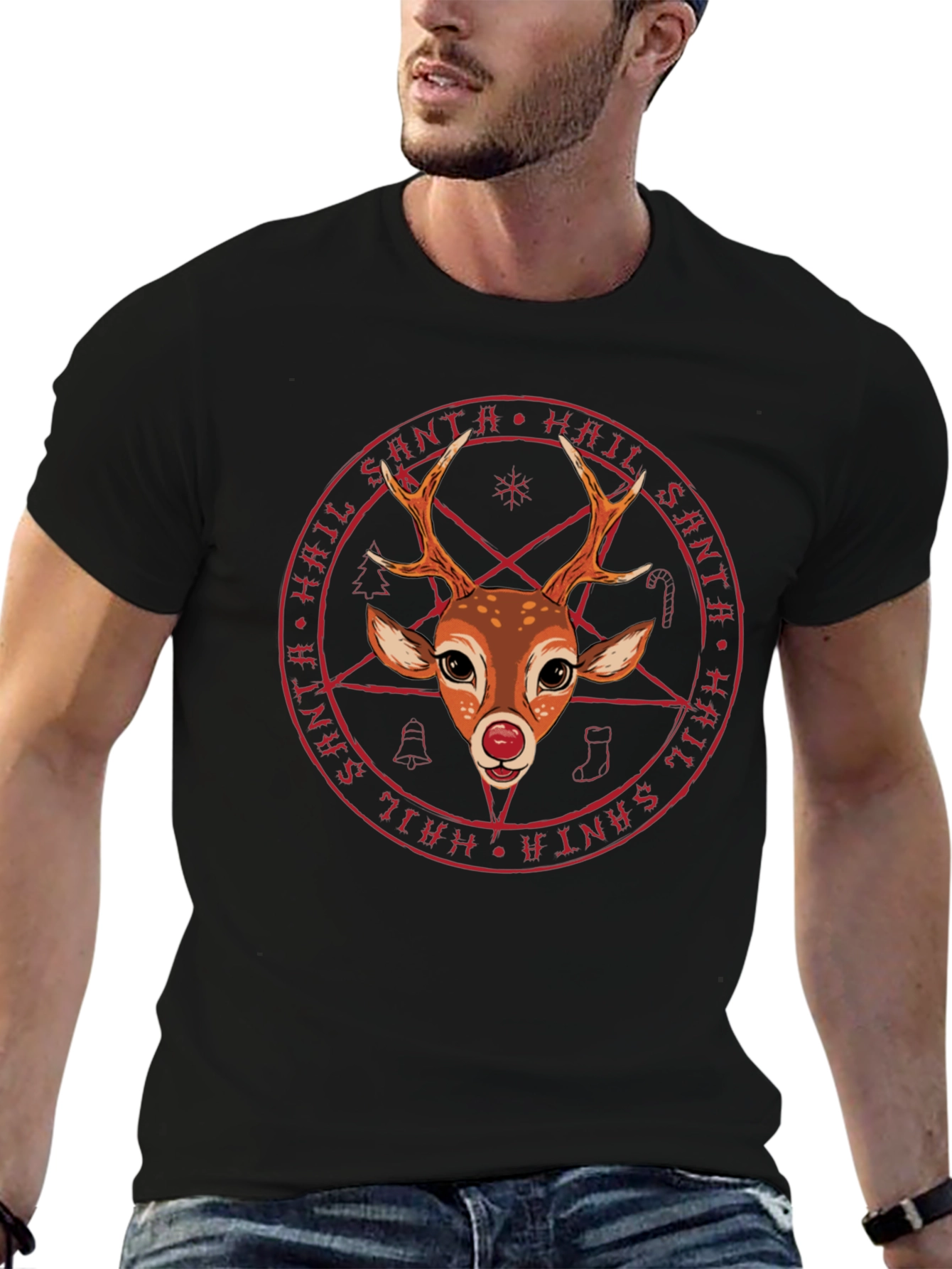 Hail Santa Reindeer T-Shirt - Unique Holiday Tee
