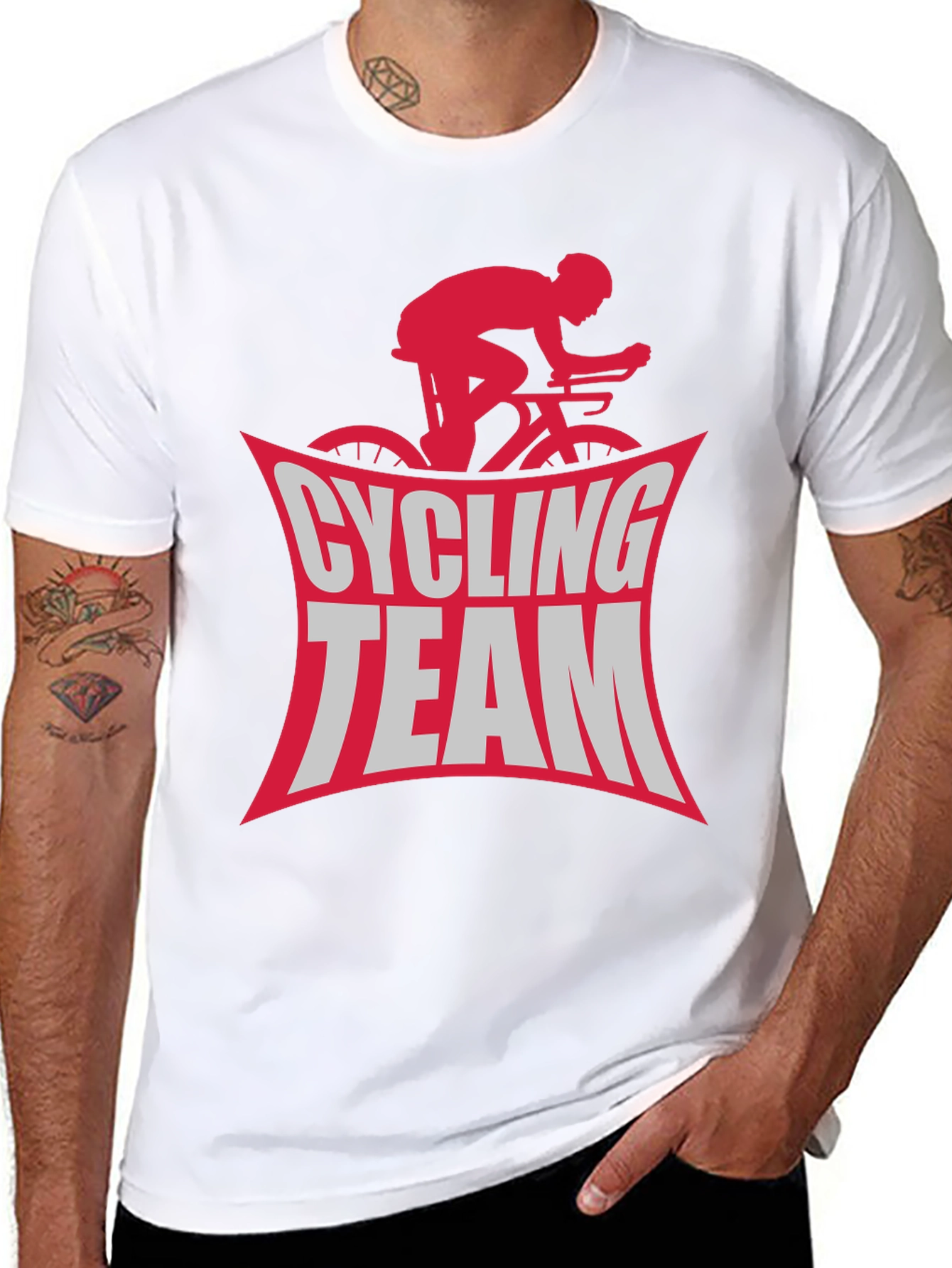 Cycling Team Graphic Tee - Black Cotton T-Shirt
