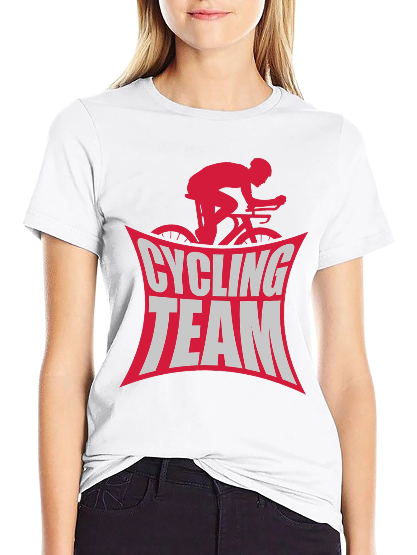 Cycling Team Graphic Tee - Black Cotton T-Shirt