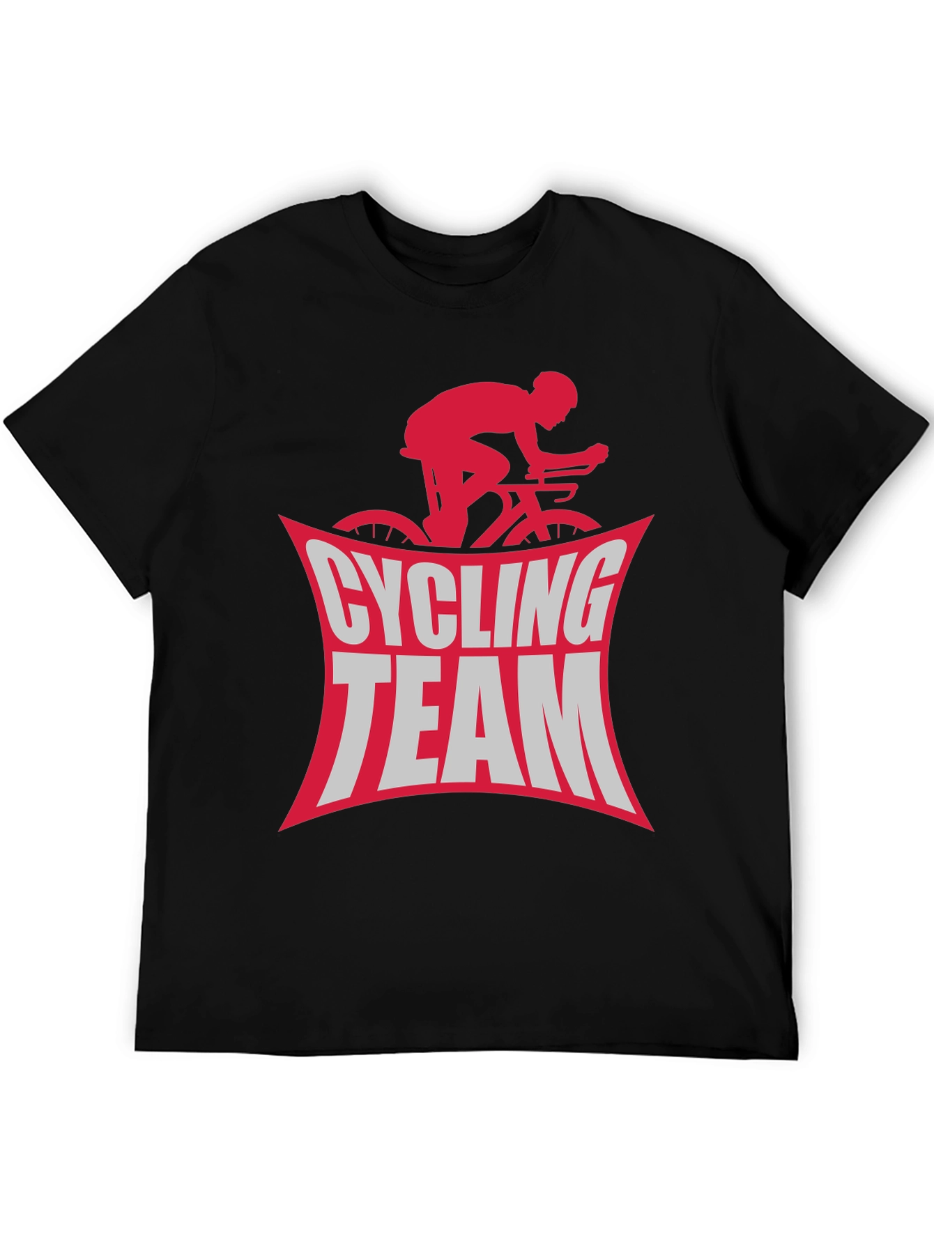 Cycling Team Graphic Tee - Black Cotton T-Shirt