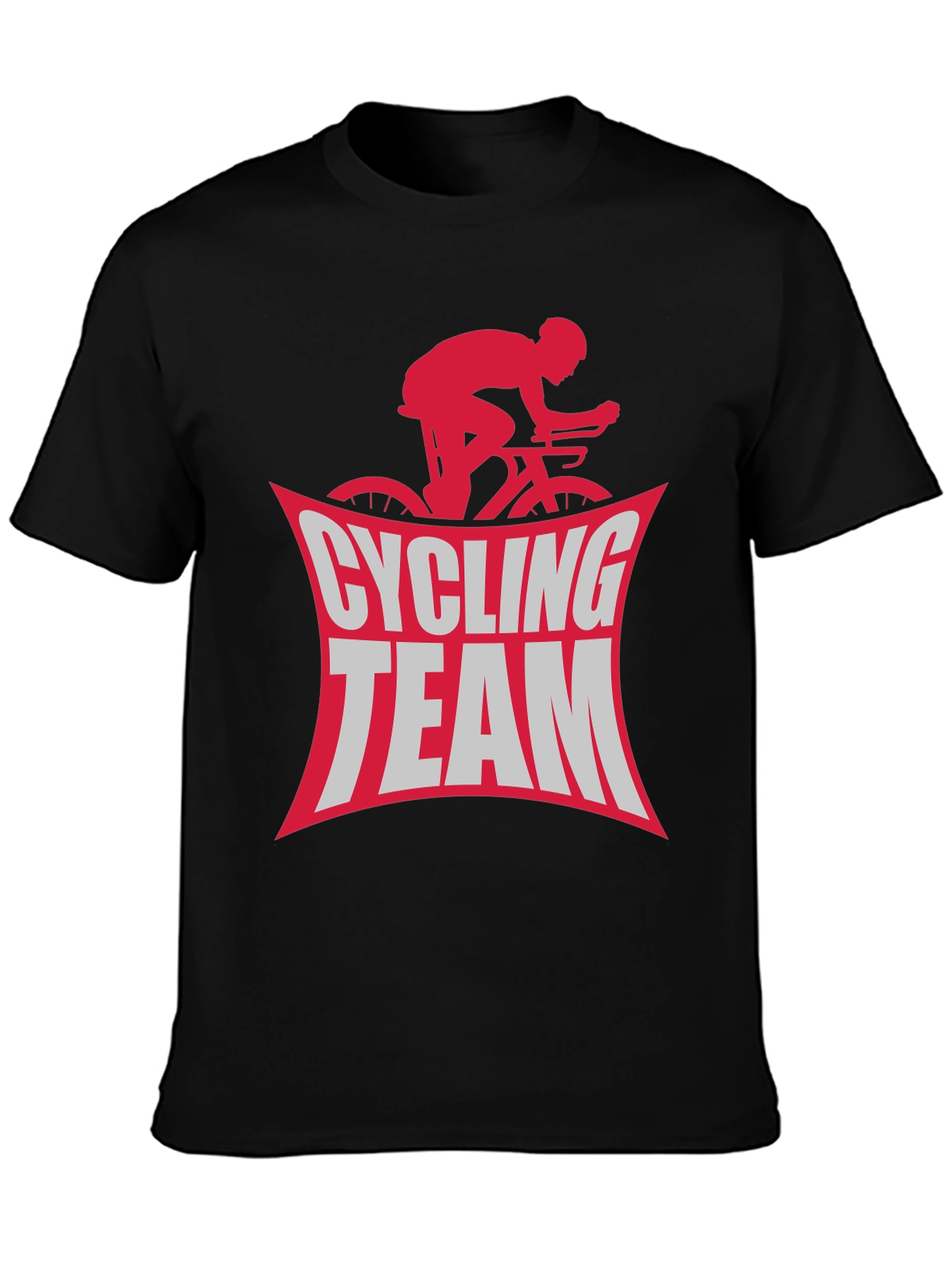 Cycling Team Graphic Tee - Black Cotton T-Shirt