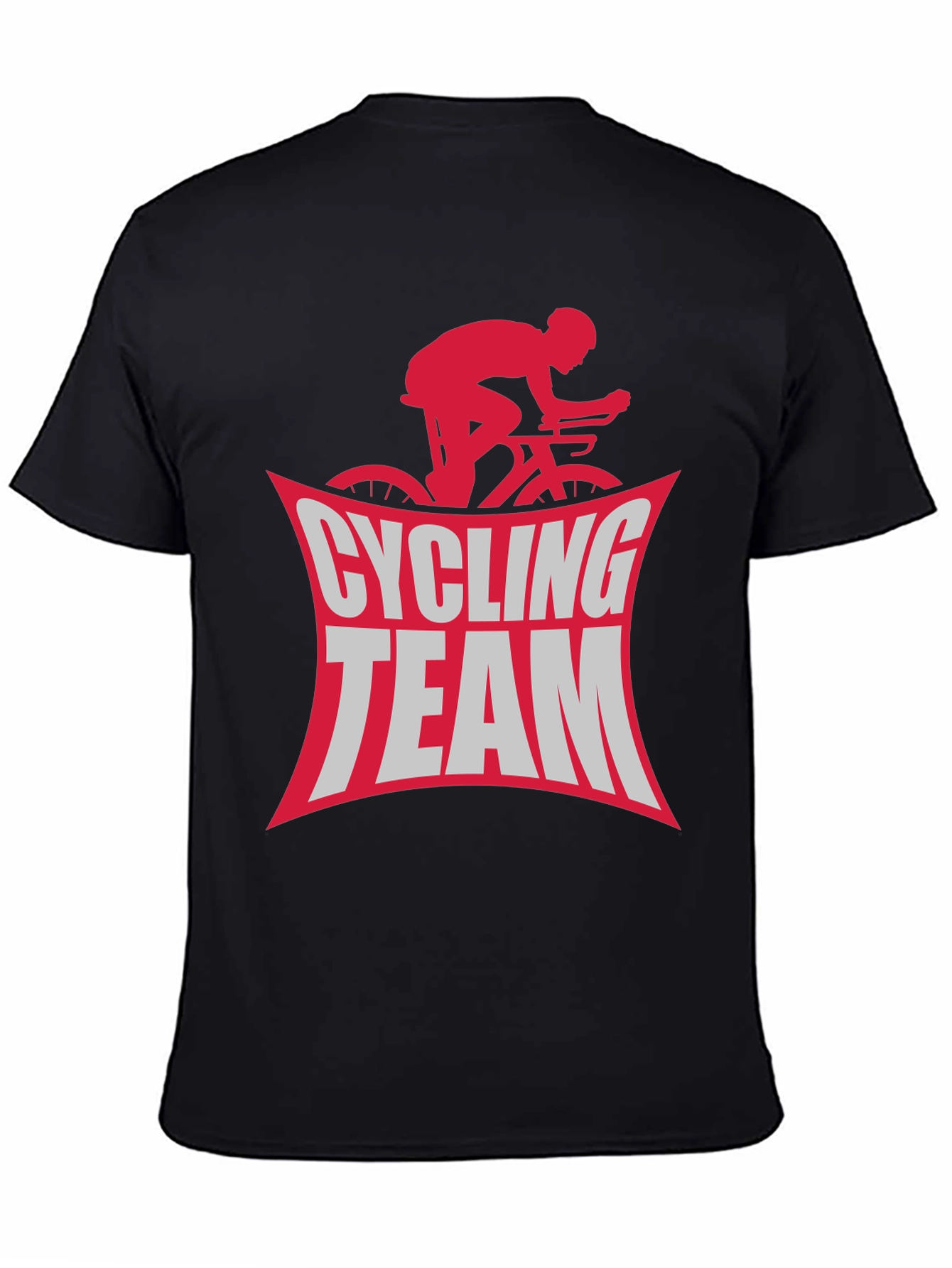 Cycling Team Graphic Tee - Black Cotton T-Shirt