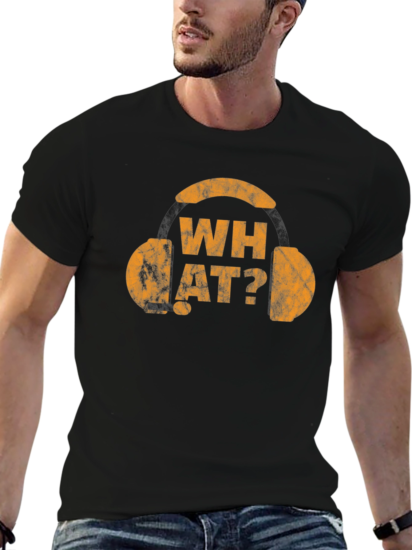 What? Graphic Tee - Novelty Headphone T-Shirt