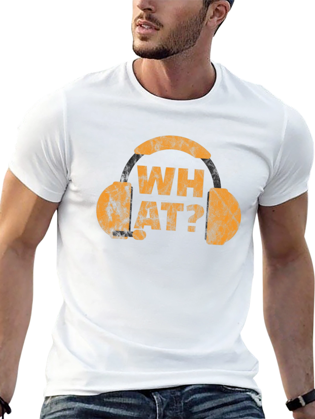 What? Graphic Tee - Novelty Headphone T-Shirt