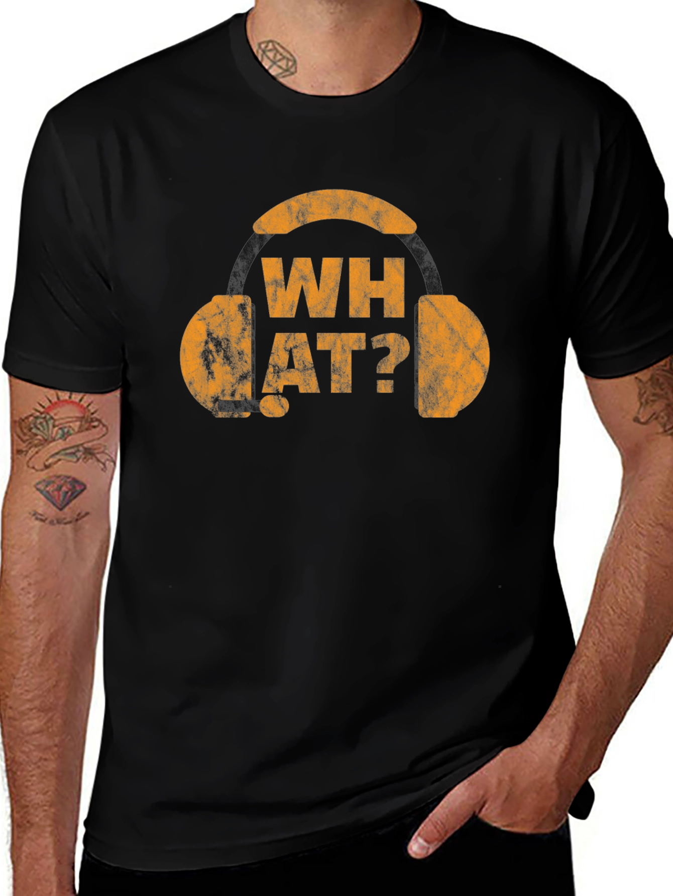 What? Graphic Tee - Novelty Headphone T-Shirt