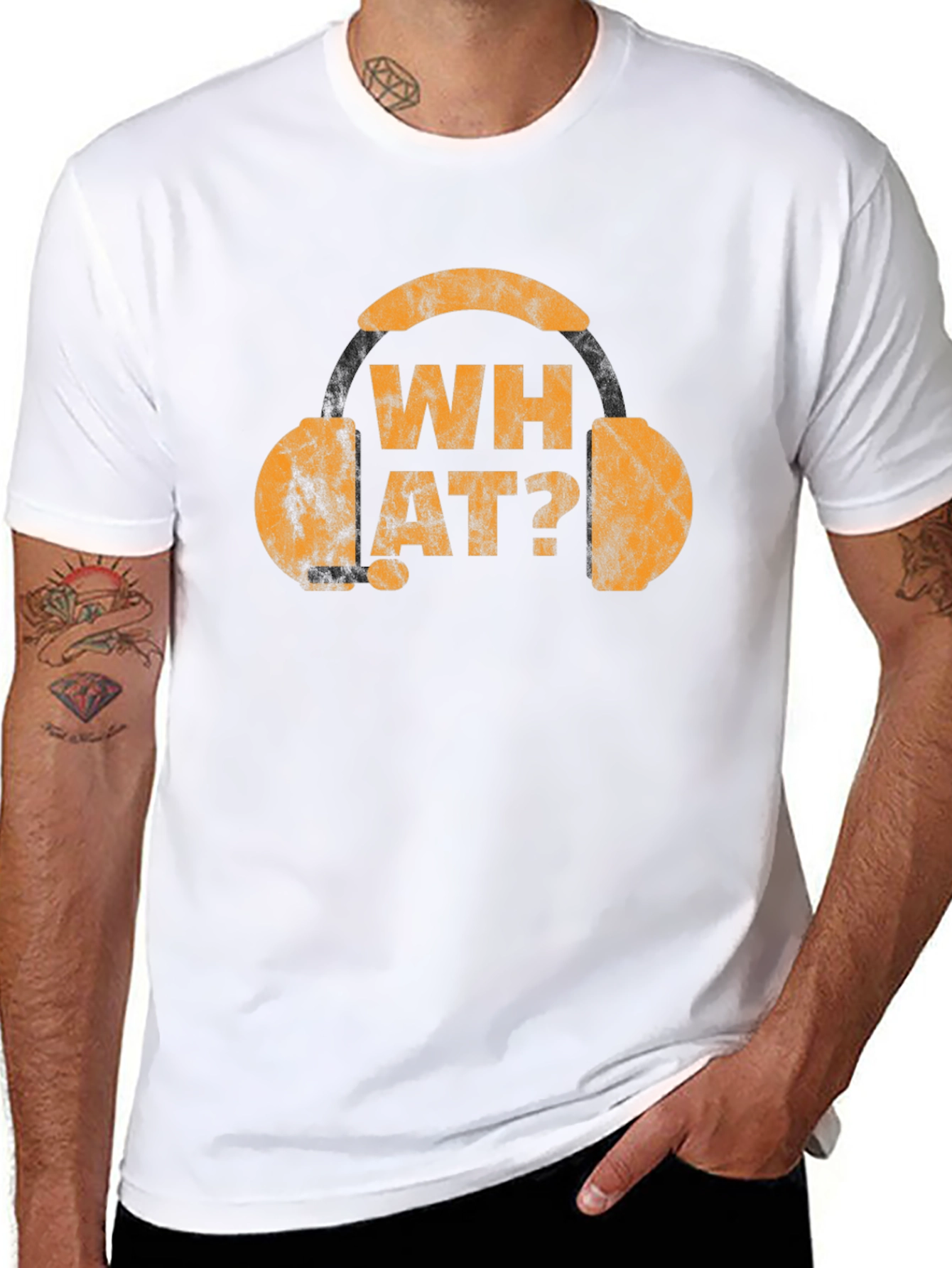 What? Graphic Tee - Novelty Headphone T-Shirt