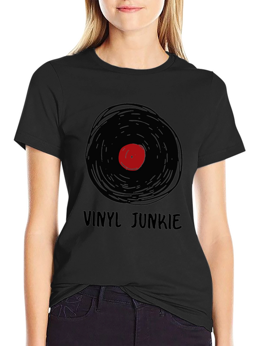 Vinyl Junkie Graphic Tee - Retro Music Lover T-Shirt
