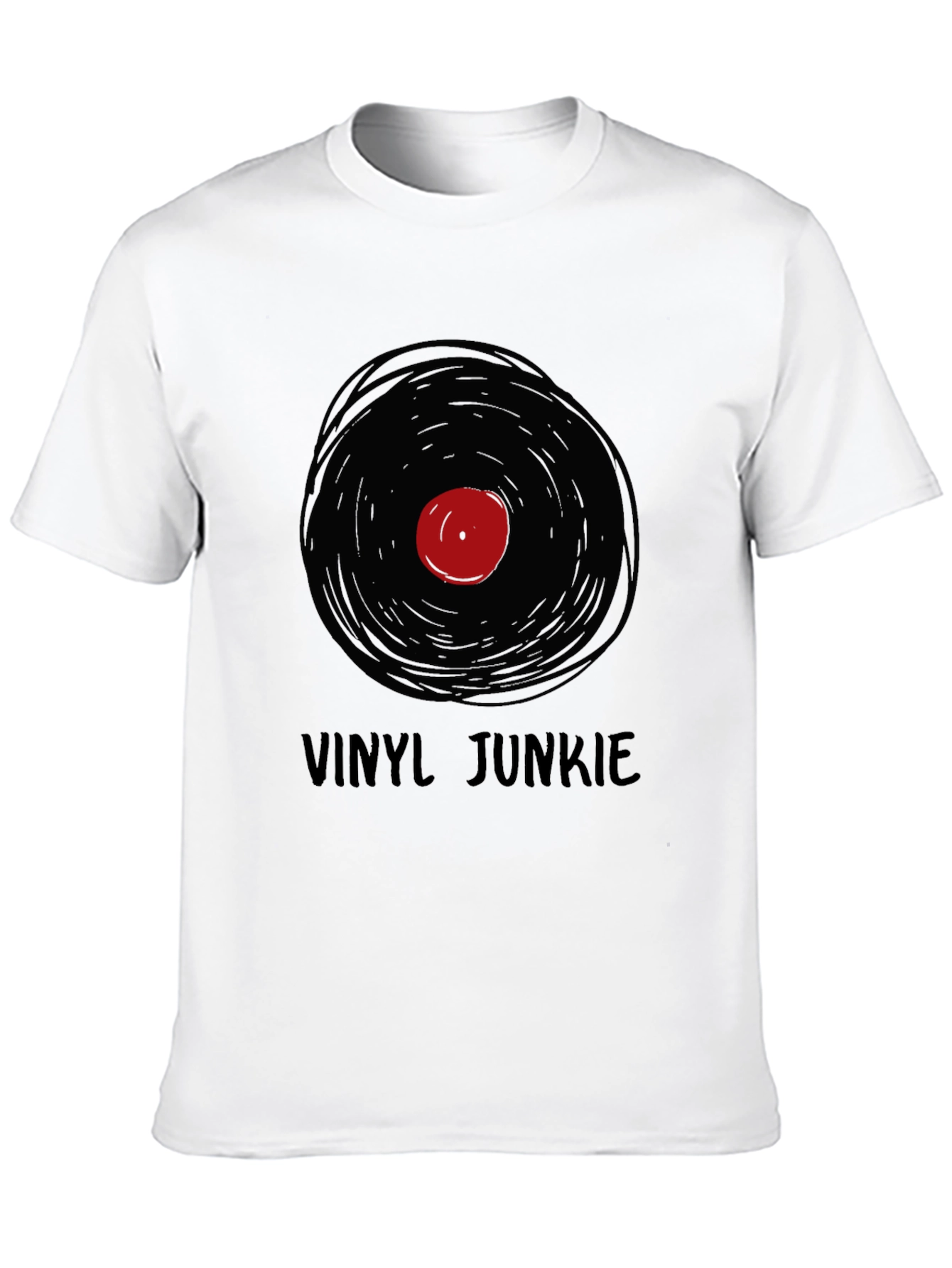 Vinyl Junkie Graphic Tee - Retro Music Lover T-Shirt