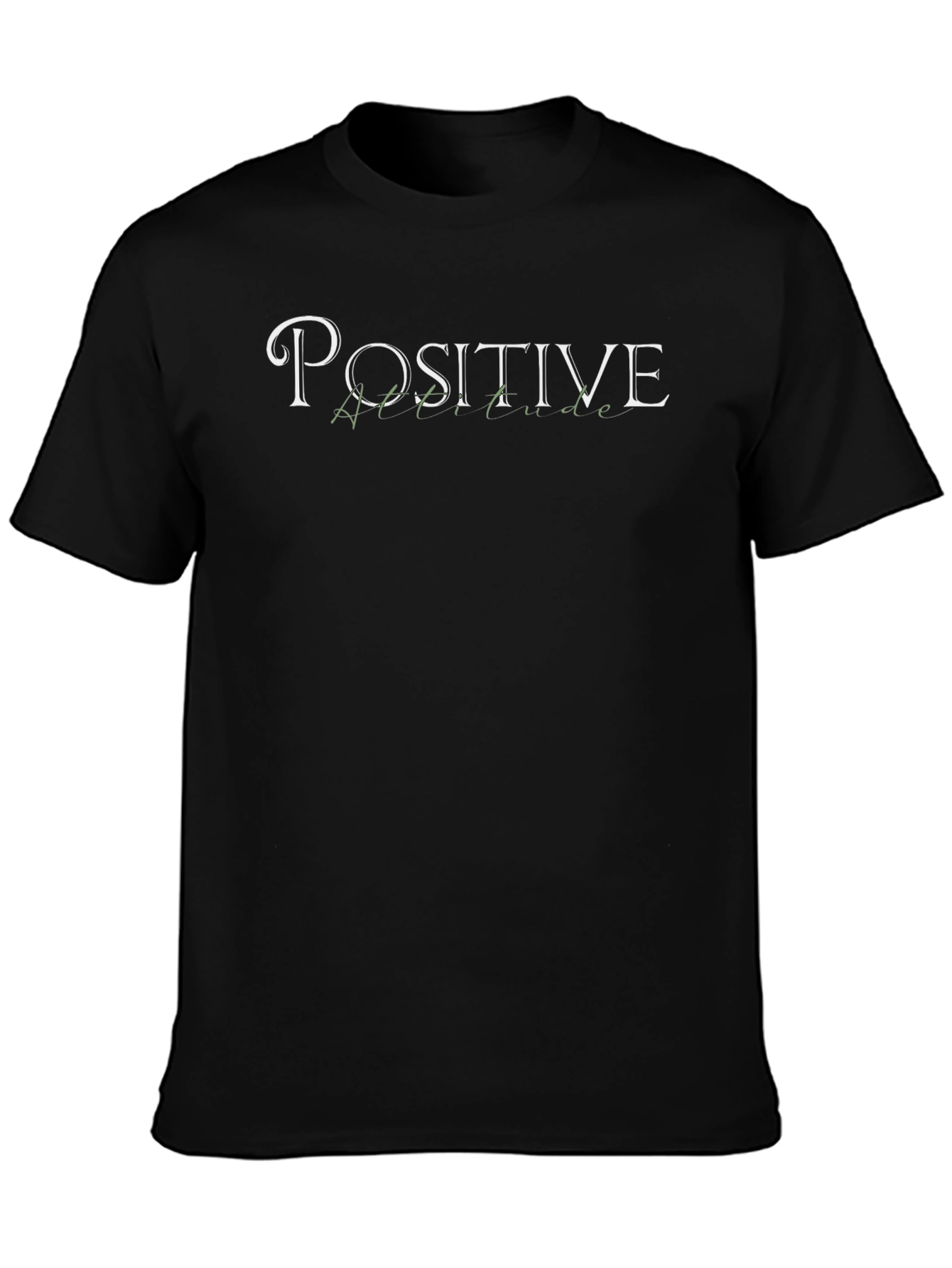 Positive Attitude Graphic T-Shirt - Black