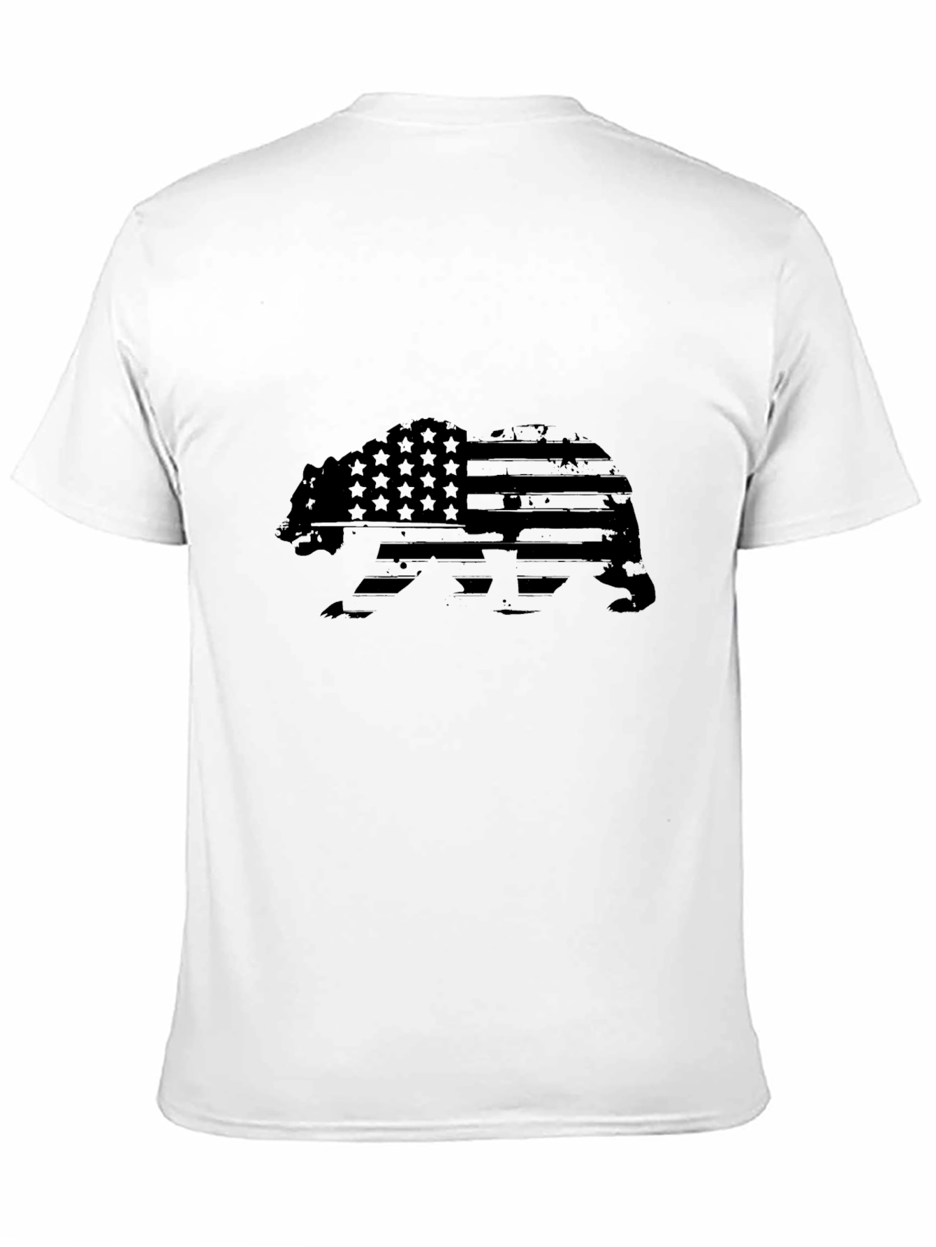 American Flag Bear Graphic Tee - Black