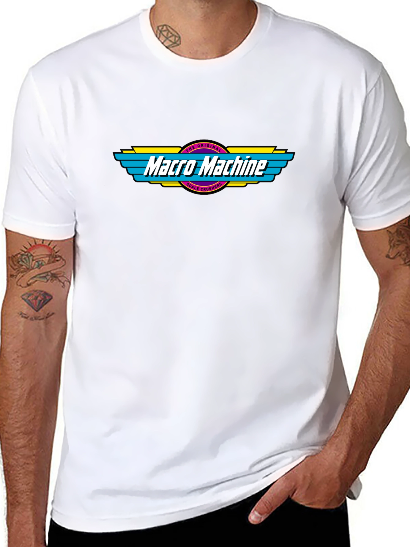 Macro Machine Graphic T-Shirt - Black Cotton