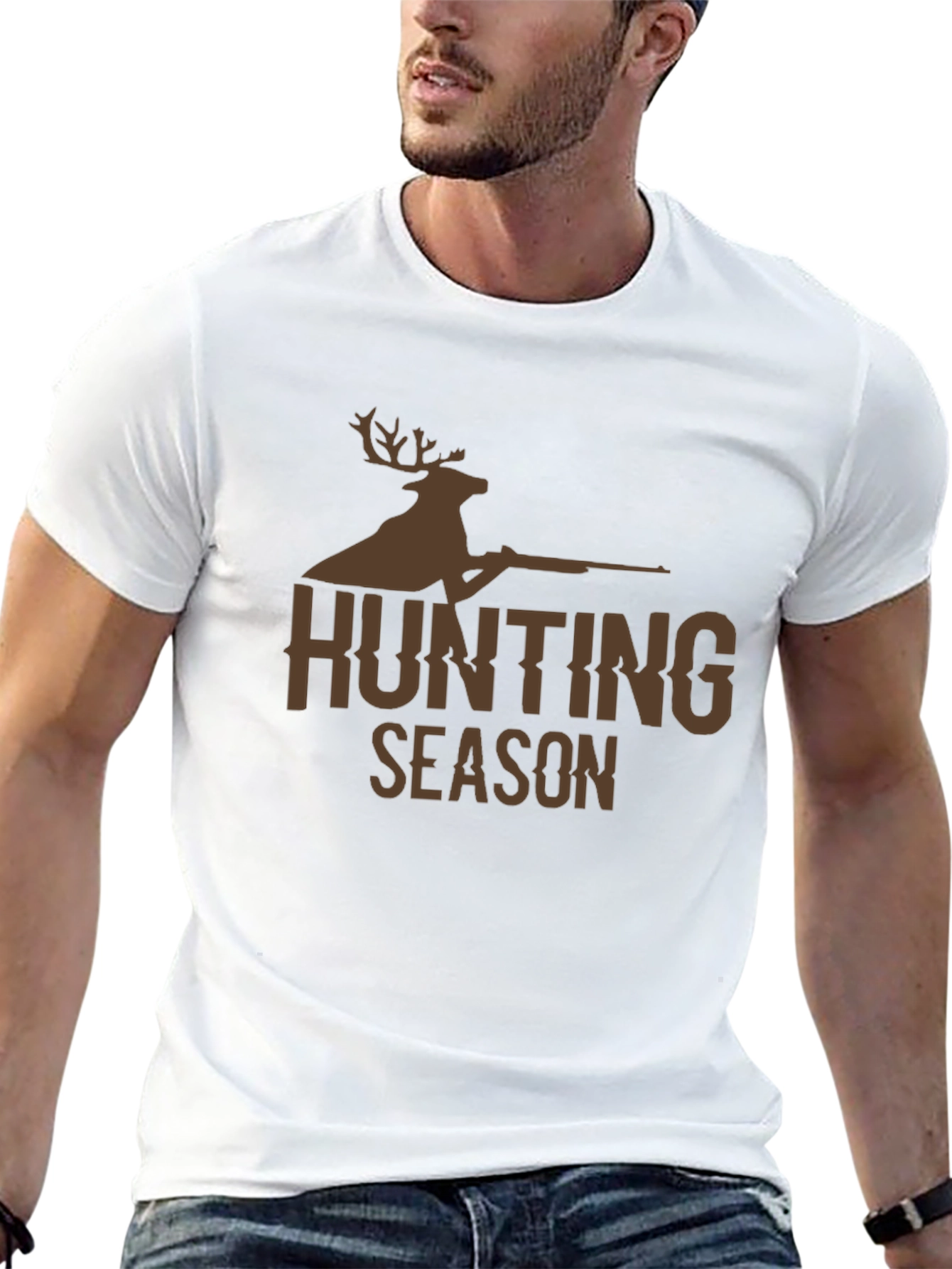 Hunting Season Deer Graphic Black T-Shirt