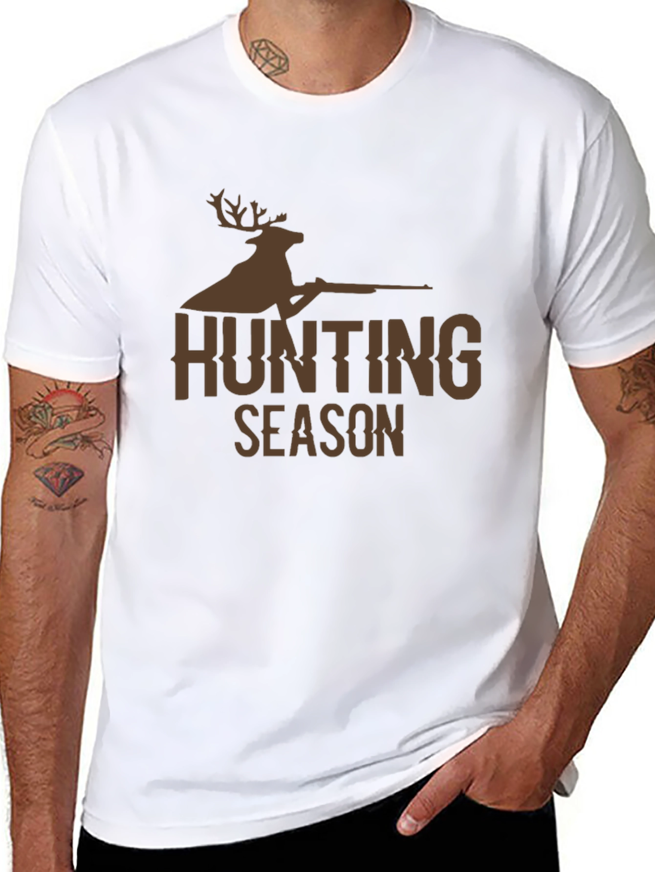 Hunting Season Deer Graphic Black T-Shirt