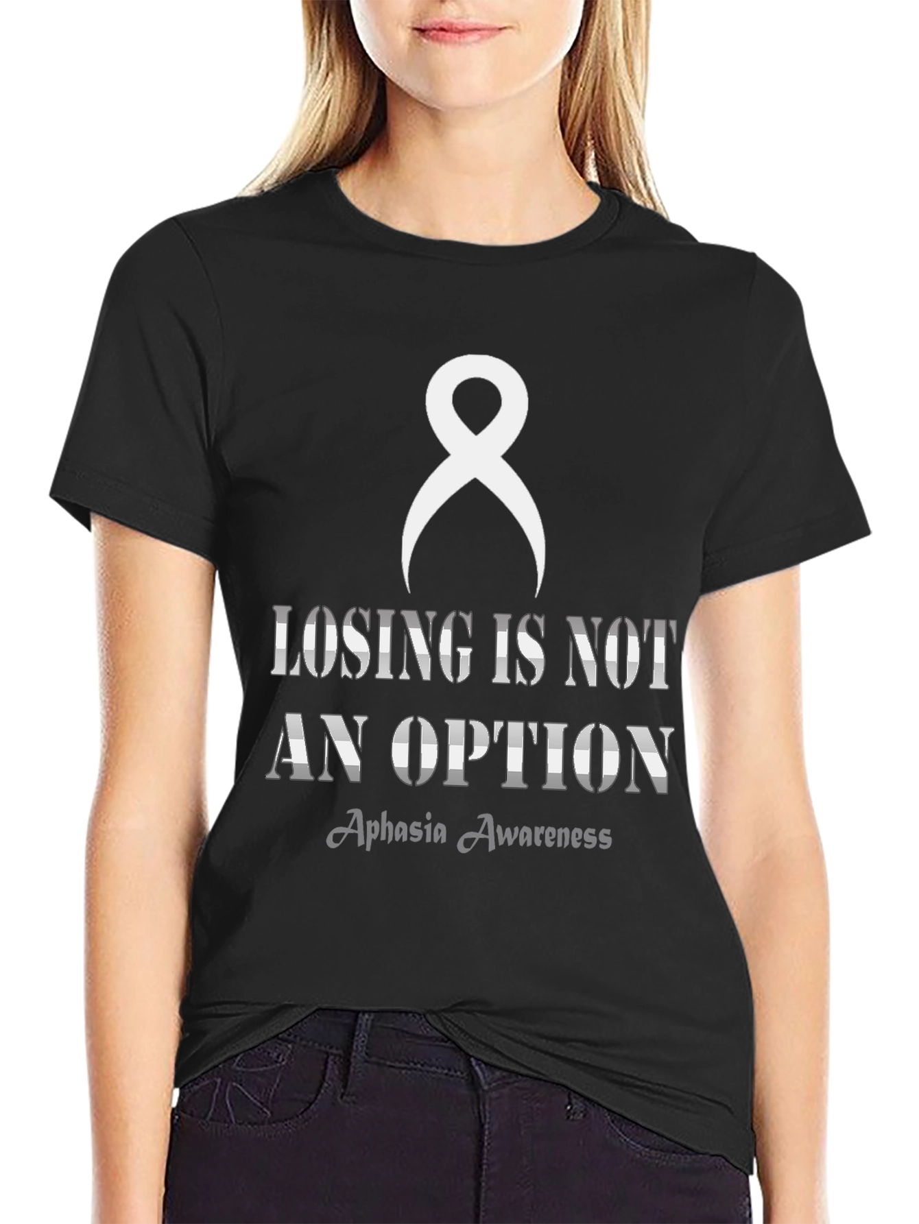 Aphasia Awareness T-Shirt - Losing is Not an Option