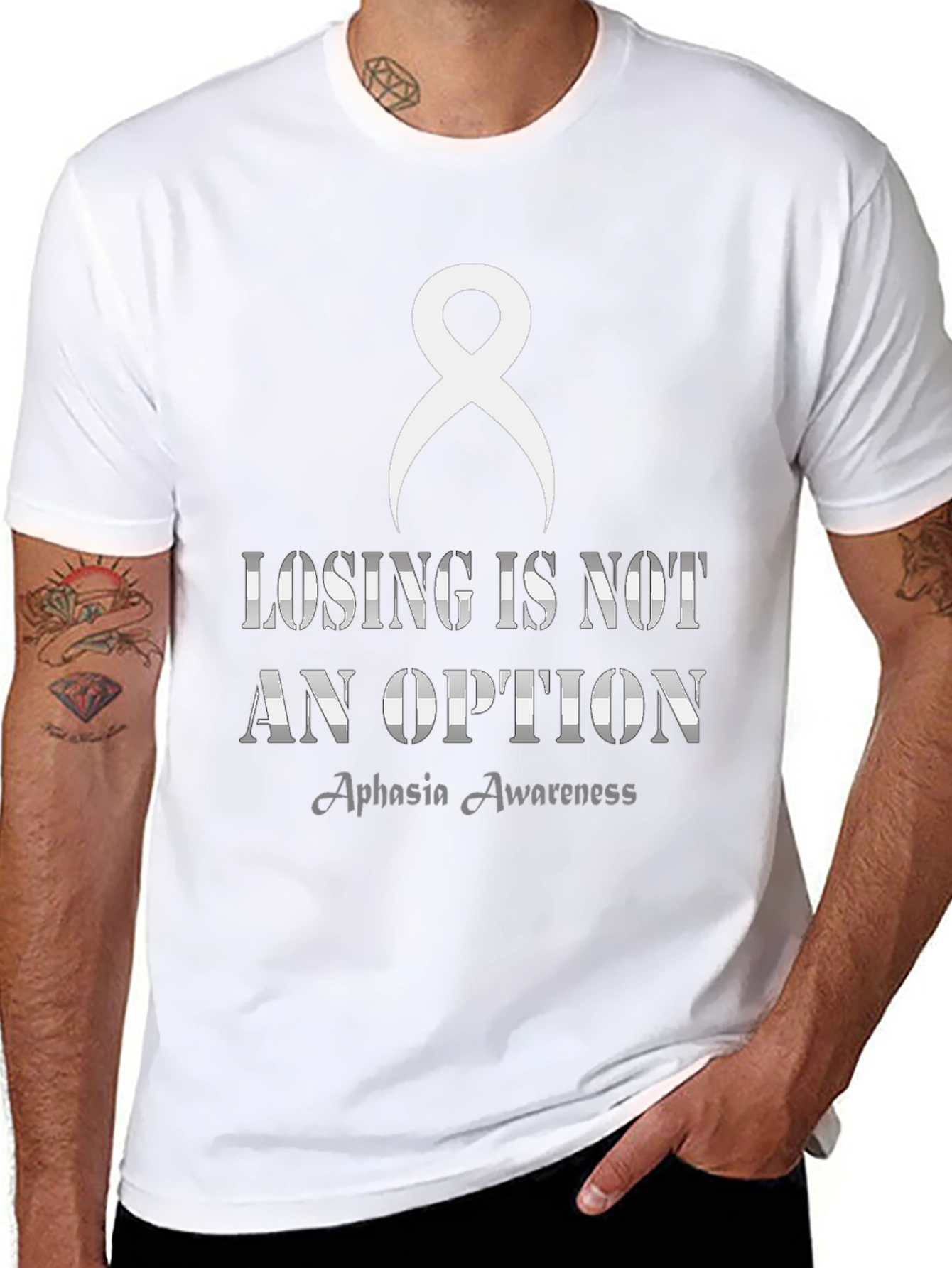 Aphasia Awareness T-Shirt - Losing is Not an Option