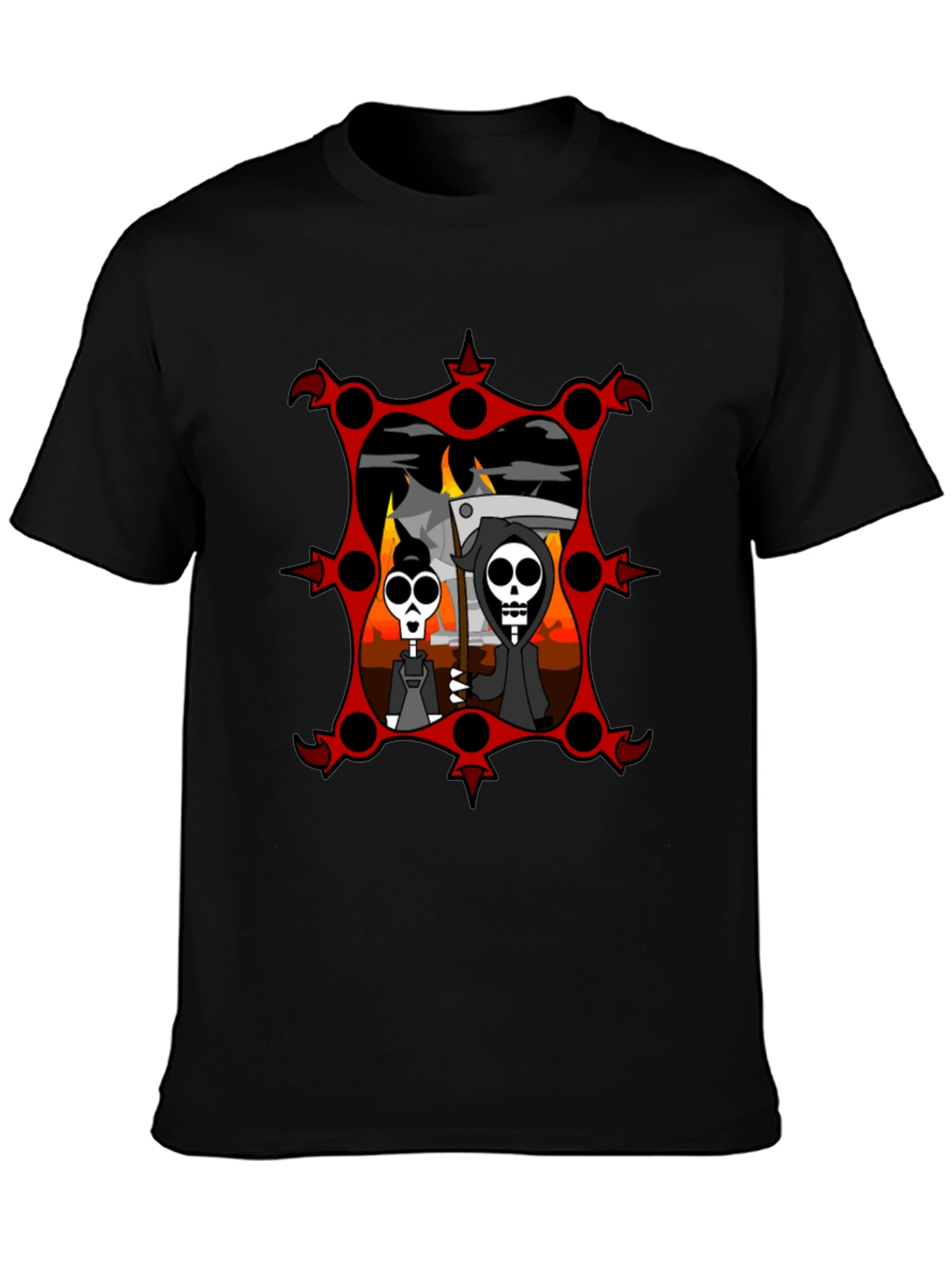 Grim Reaper Couple Black Graphic Tee