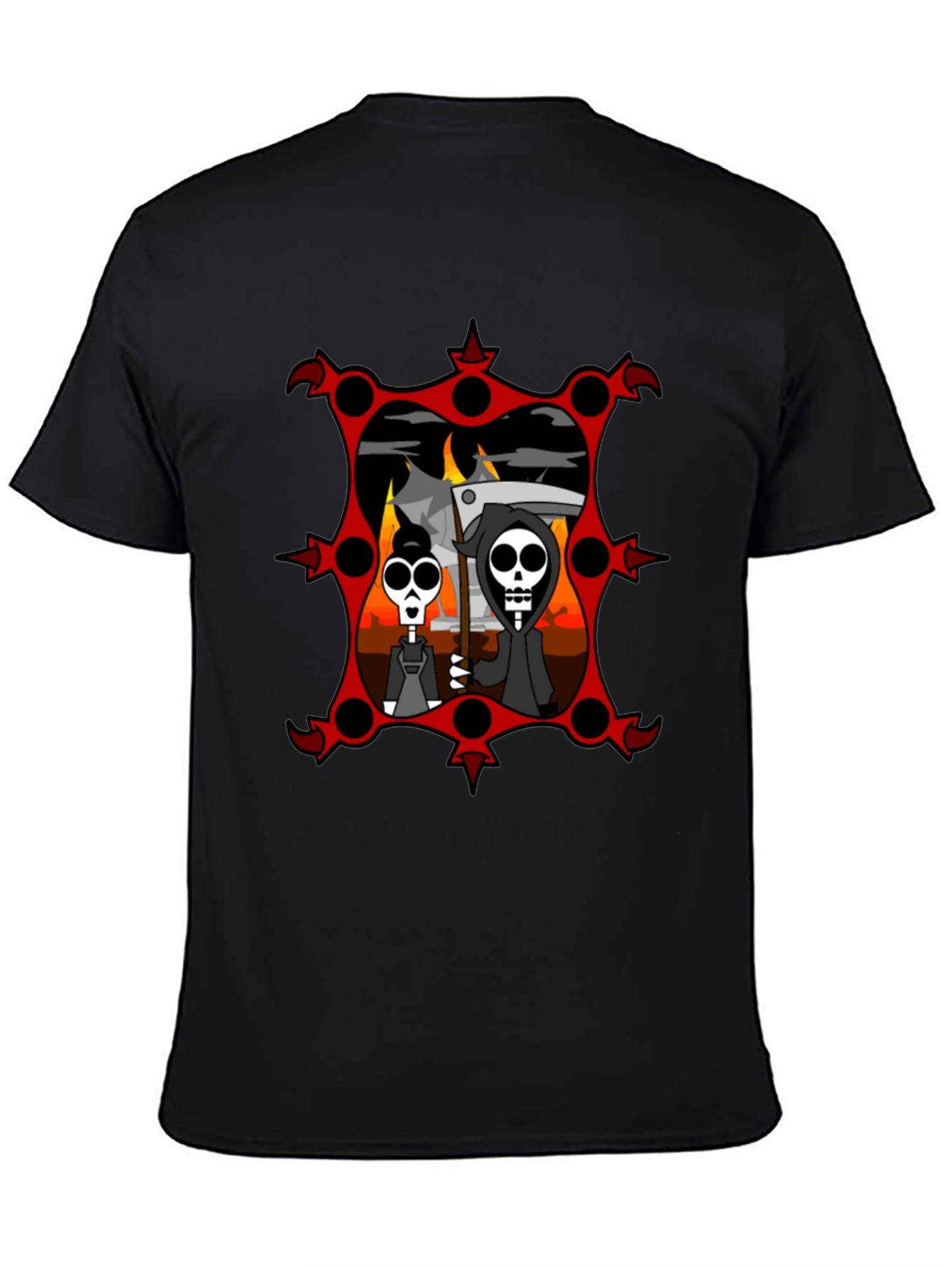 Grim Reaper Couple Black Graphic Tee