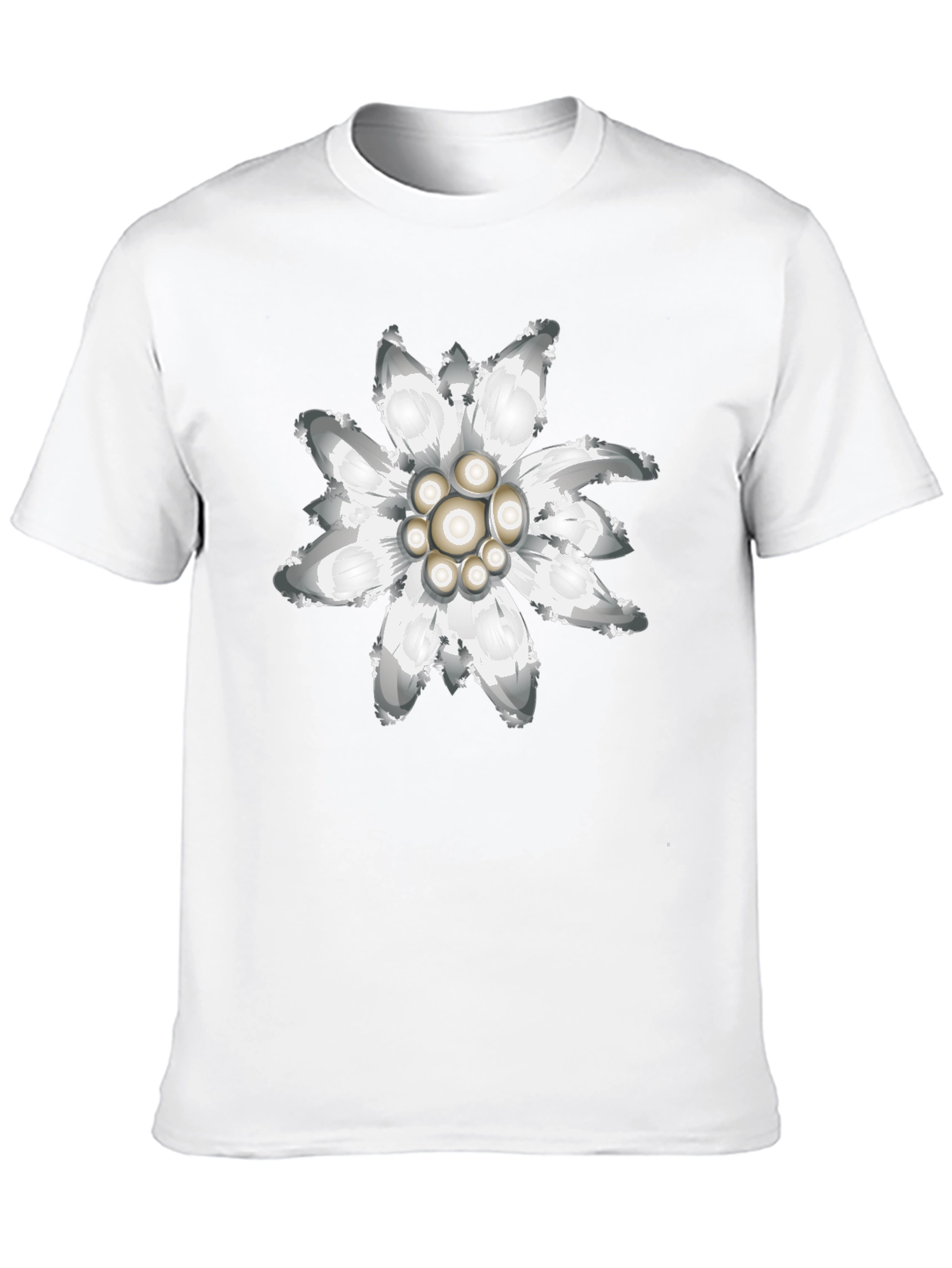 Edelweiss Flower Graphic Tee - Black