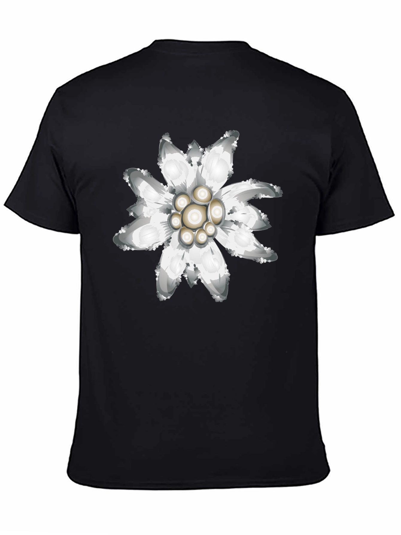 Edelweiss Flower Graphic Tee - Black