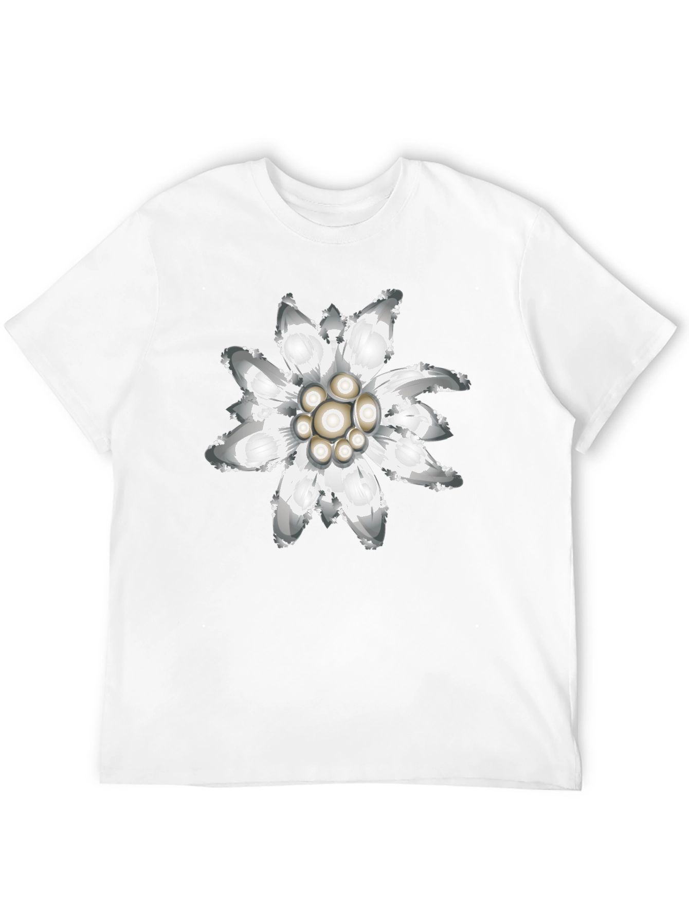 Edelweiss Flower Graphic Tee - Black