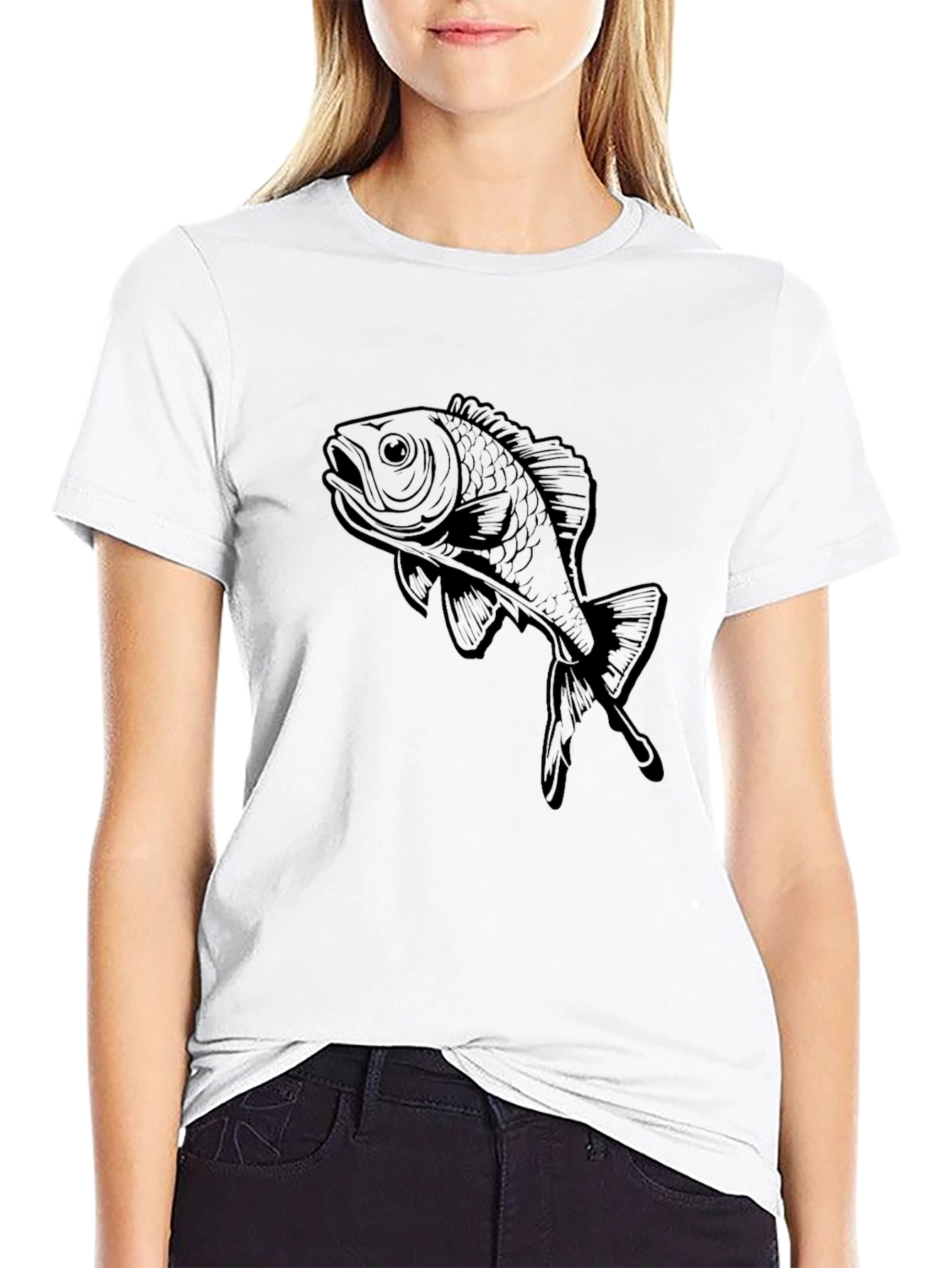 Black Fish Graphic Tee - Stylish Casual Wear