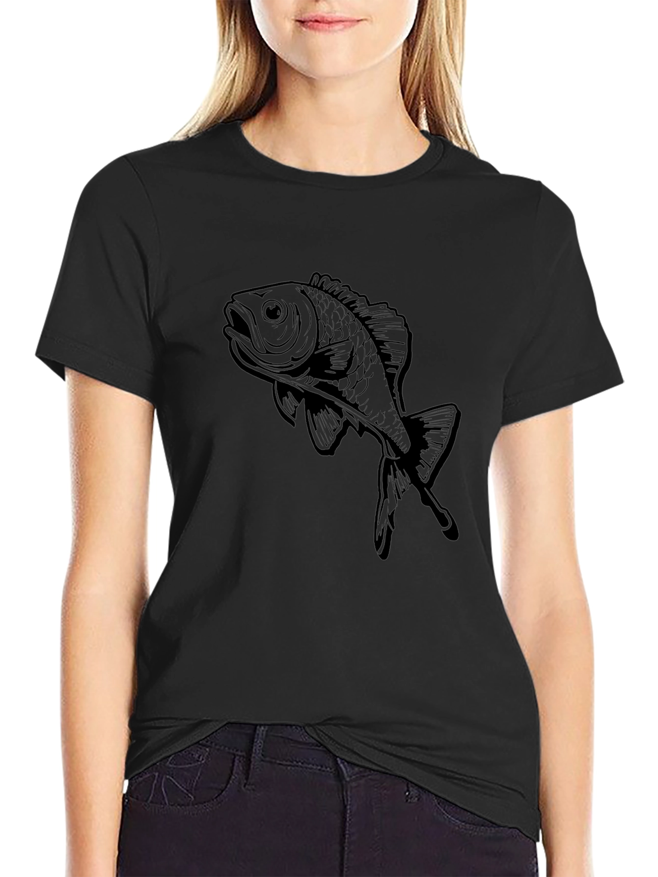 Black Fish Graphic Tee - Stylish Casual Wear