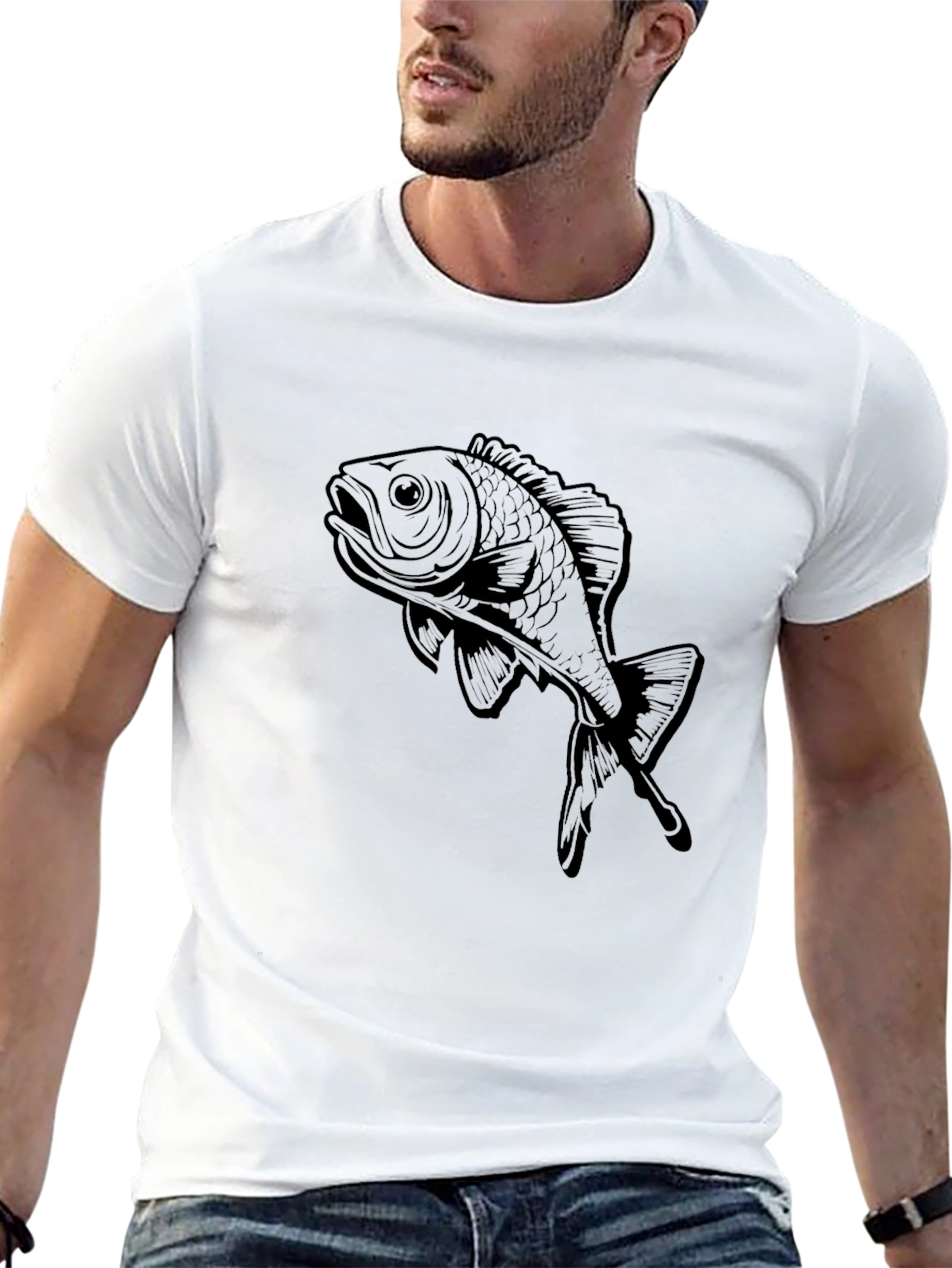 Black Fish Graphic Tee - Stylish Casual Wear