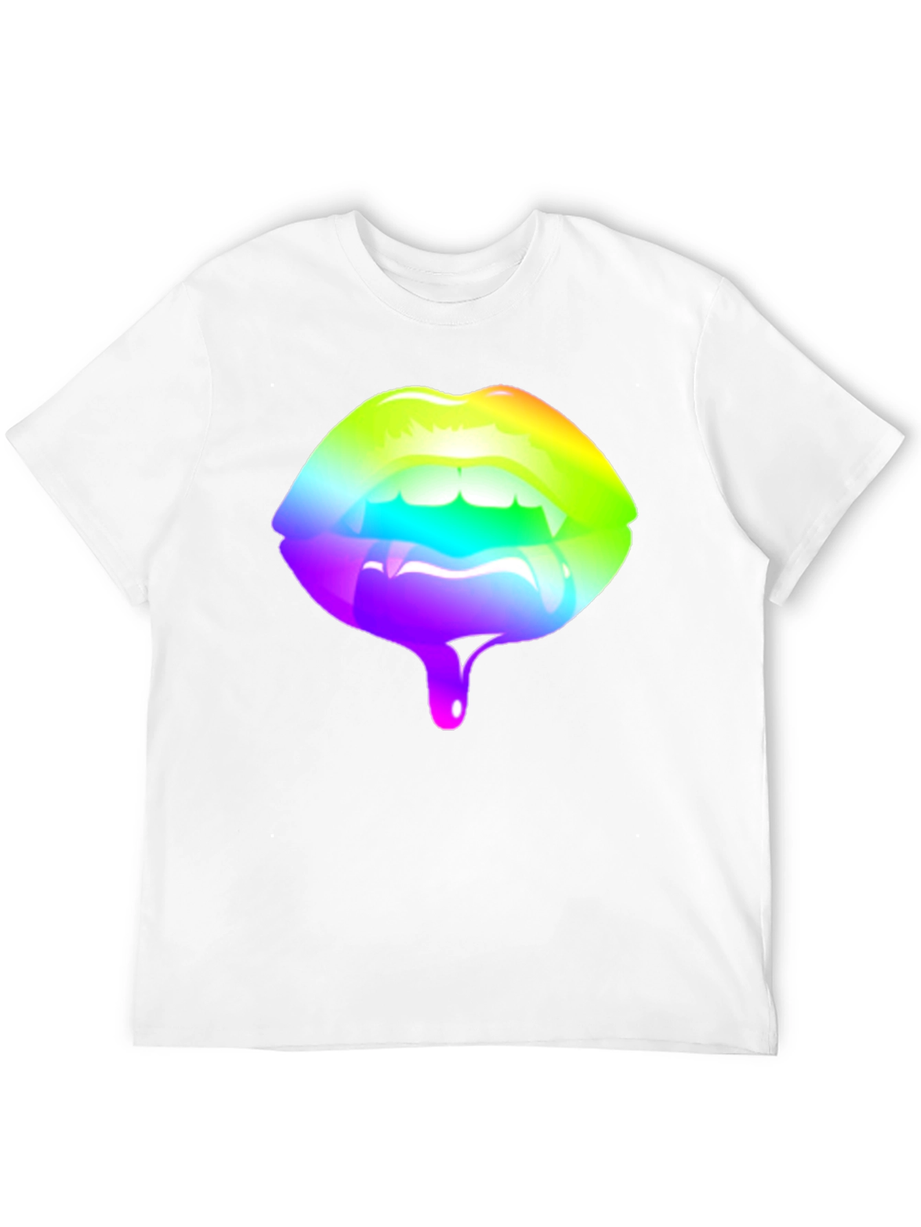 Rainbow Lips Graphic Black T-Shirt