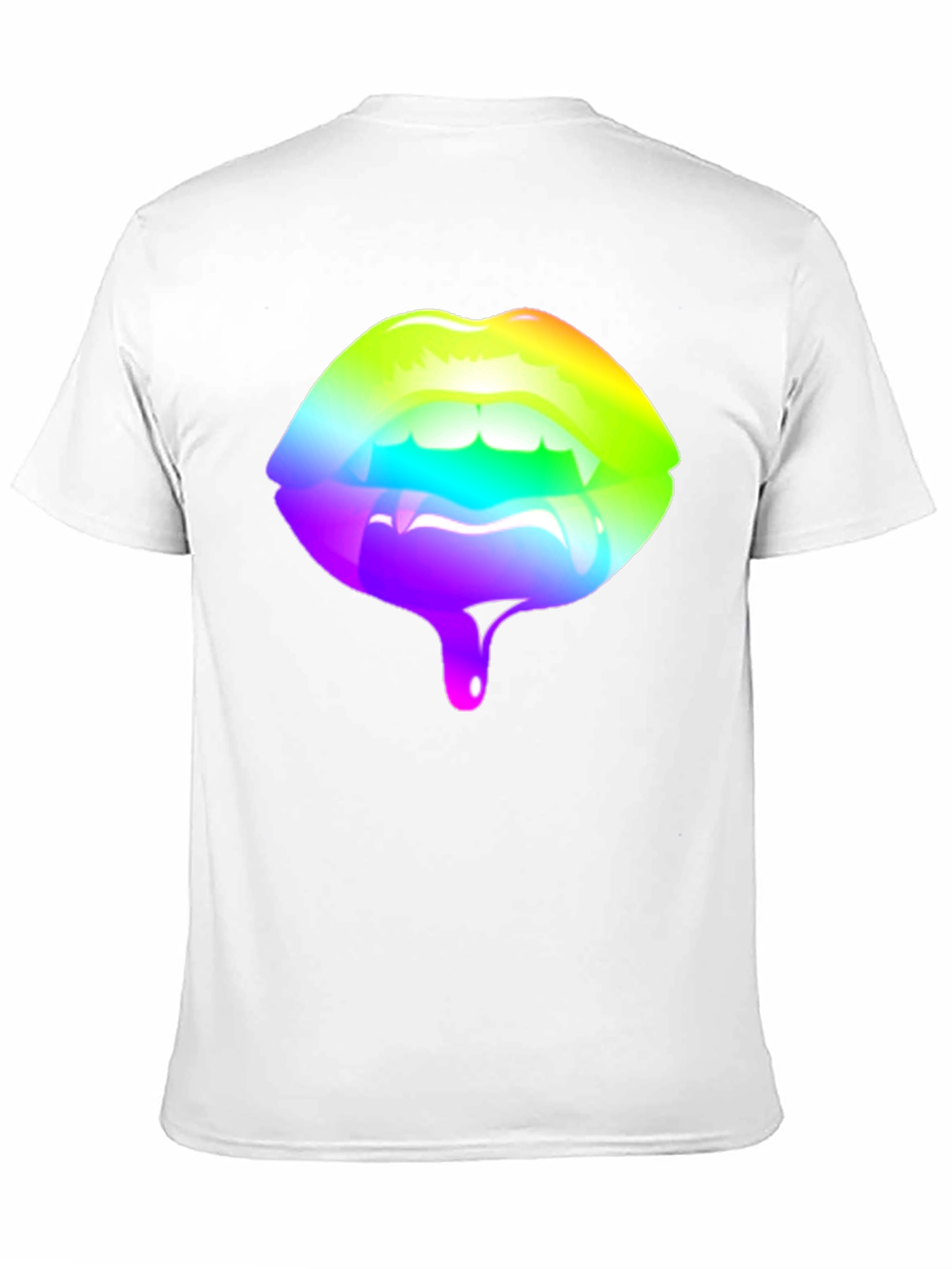 Rainbow Lips Graphic Black T-Shirt