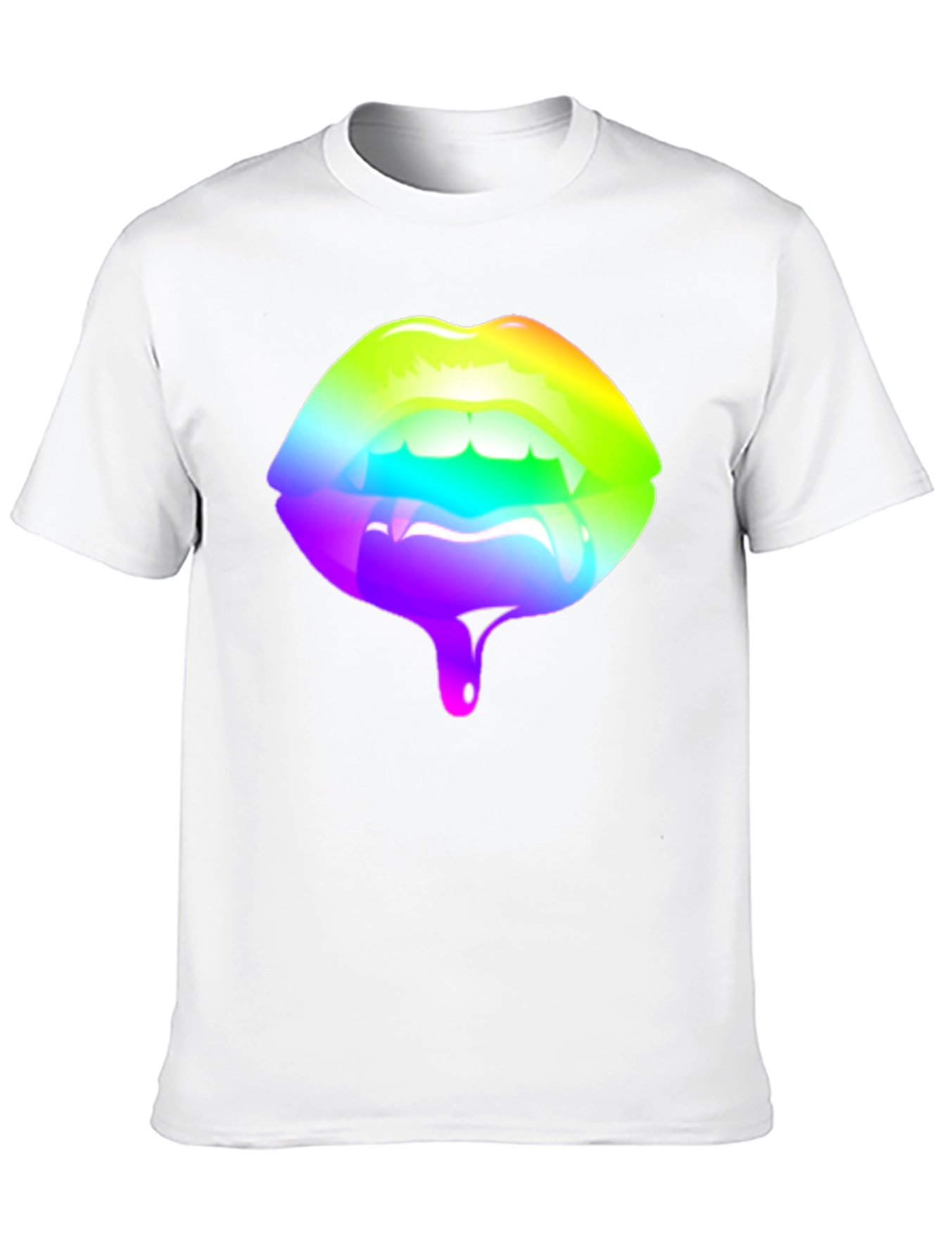 Rainbow Lips Graphic Black T-Shirt