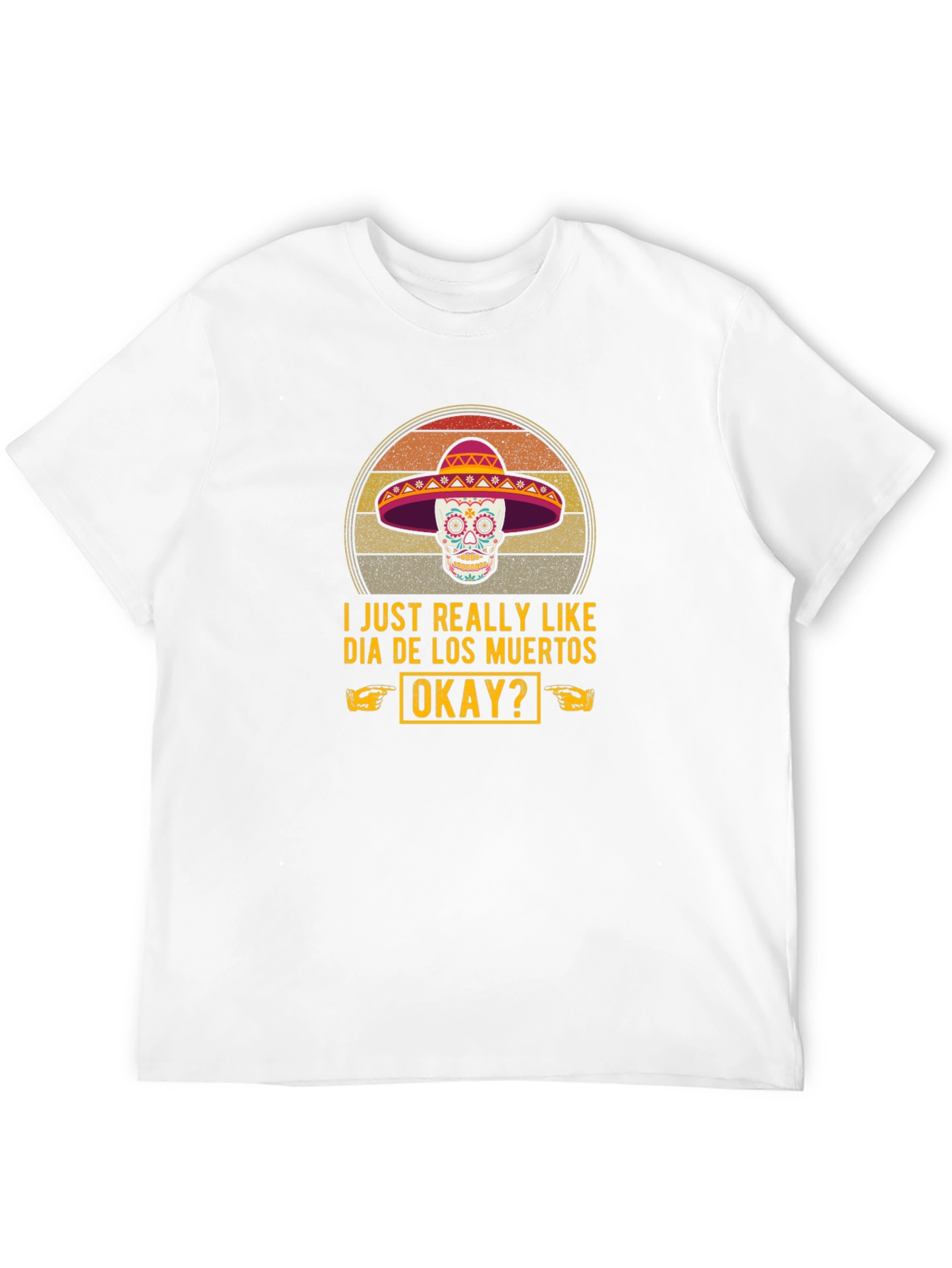 Dia de los Muertos T-Shirt - Sugar Skull Sombrero