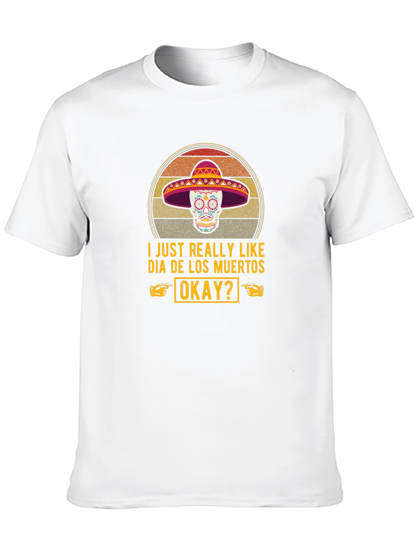 Dia de los Muertos T-Shirt - Sugar Skull Sombrero