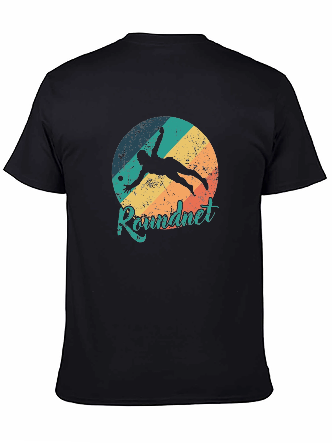 Roundnet Retro Style Black T-Shirt