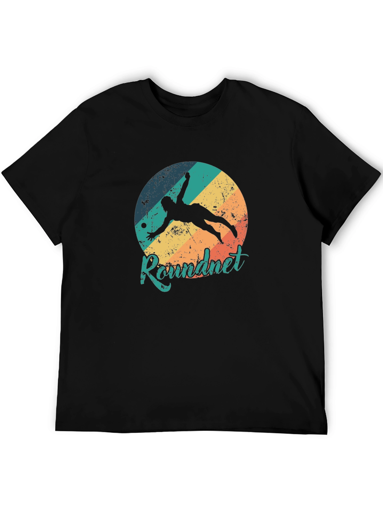 Roundnet Retro Style Black T-Shirt