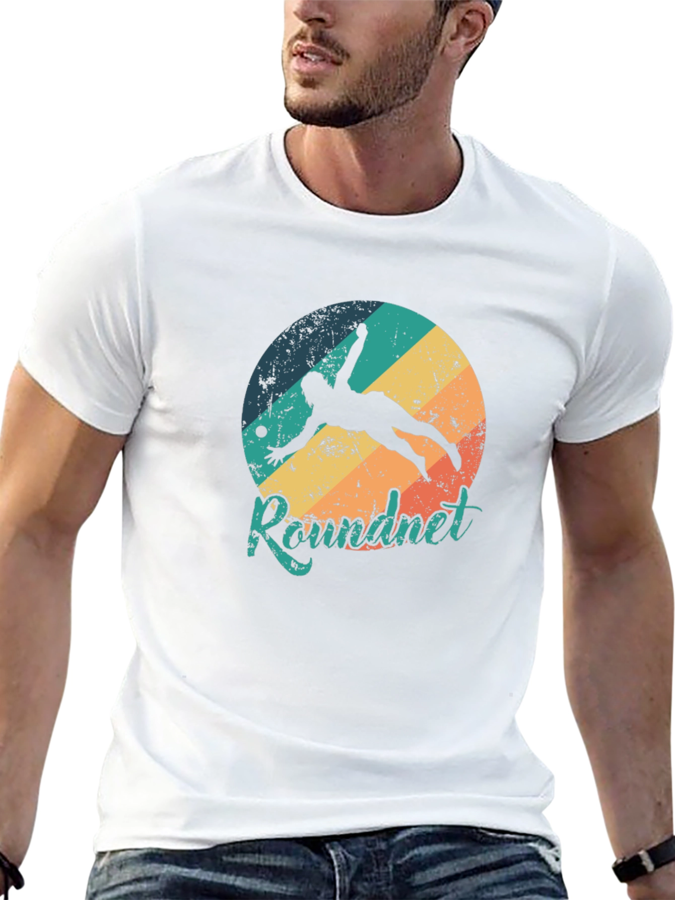 Roundnet Retro Style Black T-Shirt