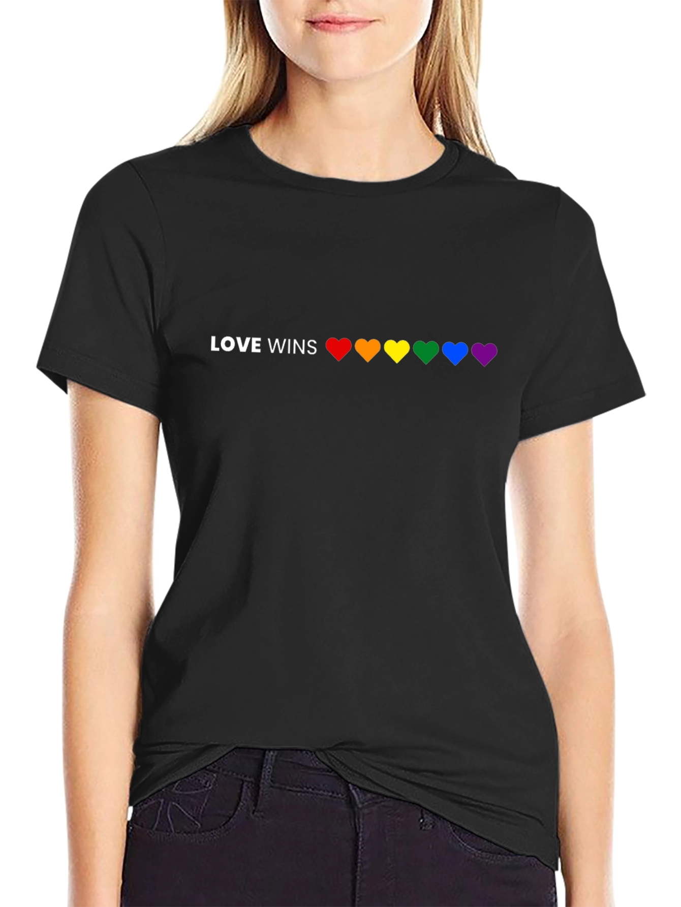Love Wins LGBTQ Pride Rainbow Heart T-Shirt