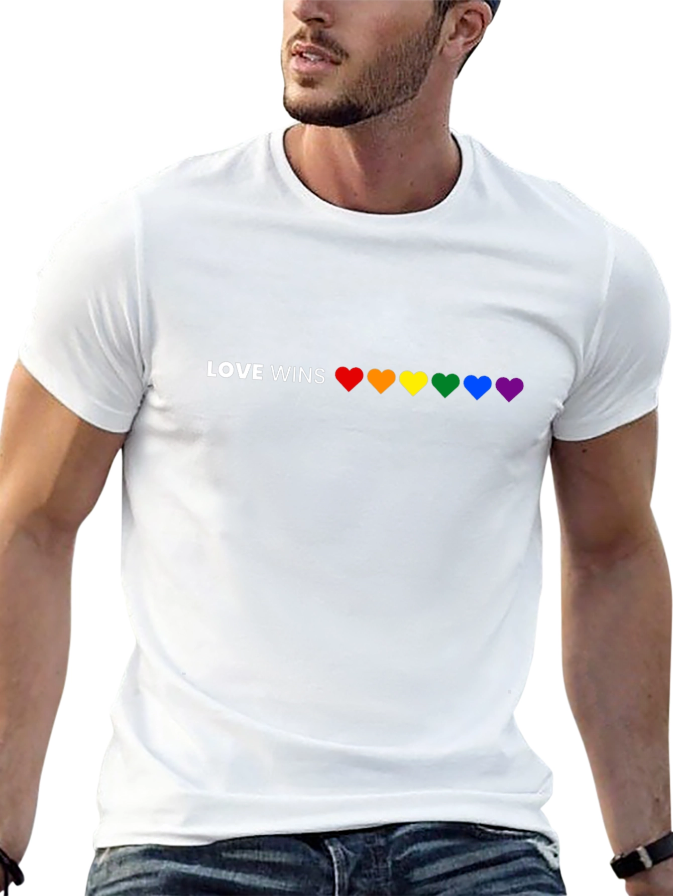 Love Wins LGBTQ Pride Rainbow Heart T-Shirt