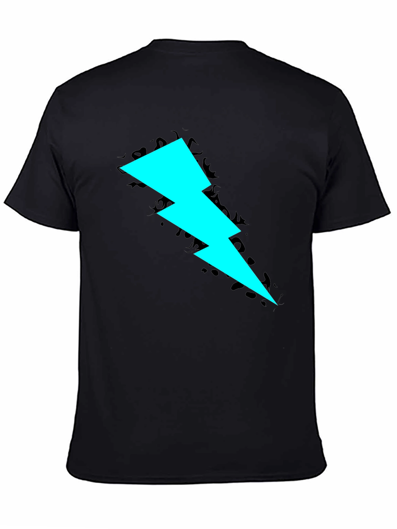 Bold Lightning Bolt Graphic Black Tee