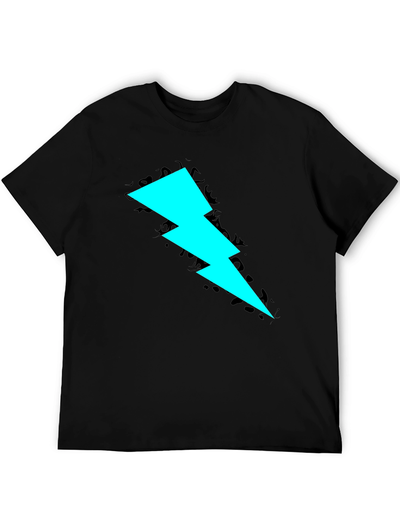 Bold Lightning Bolt Graphic Black Tee