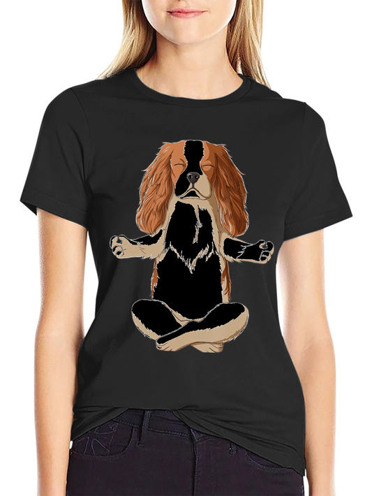 Meditating Dog T-Shirt - Zen Cavalier King Charles Spaniel