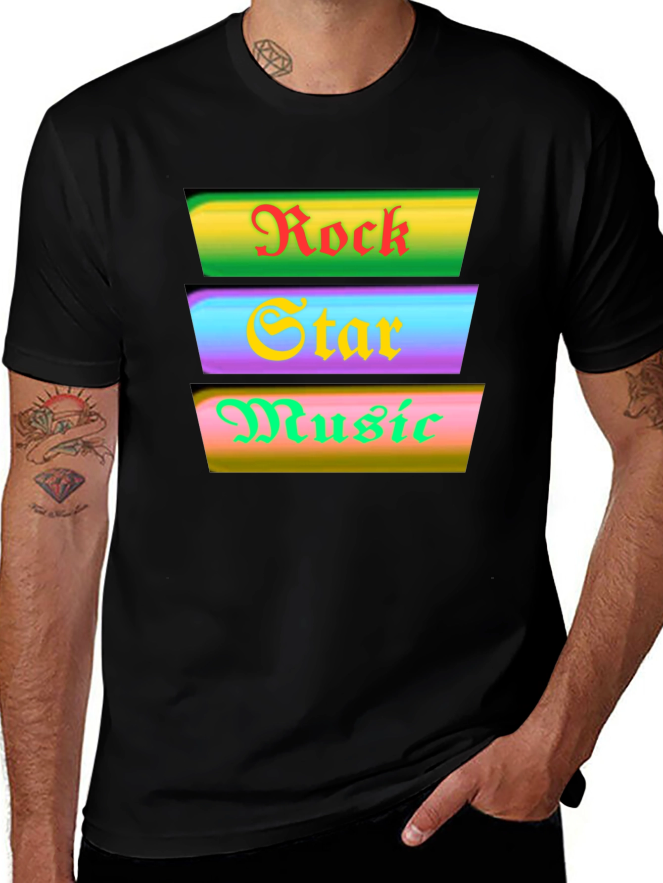 Rock Star Music Graphic Tee - Black